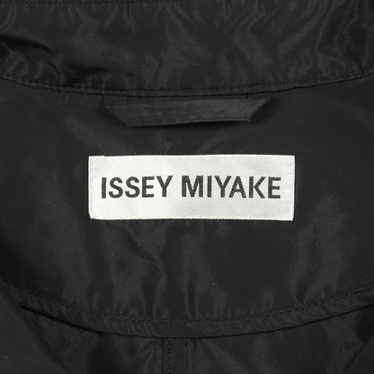 ファスナーデザイン 変形 トレンチコート ポリエスエル ブラック イッセイミヤケ アウター ISSEY MIYAKE