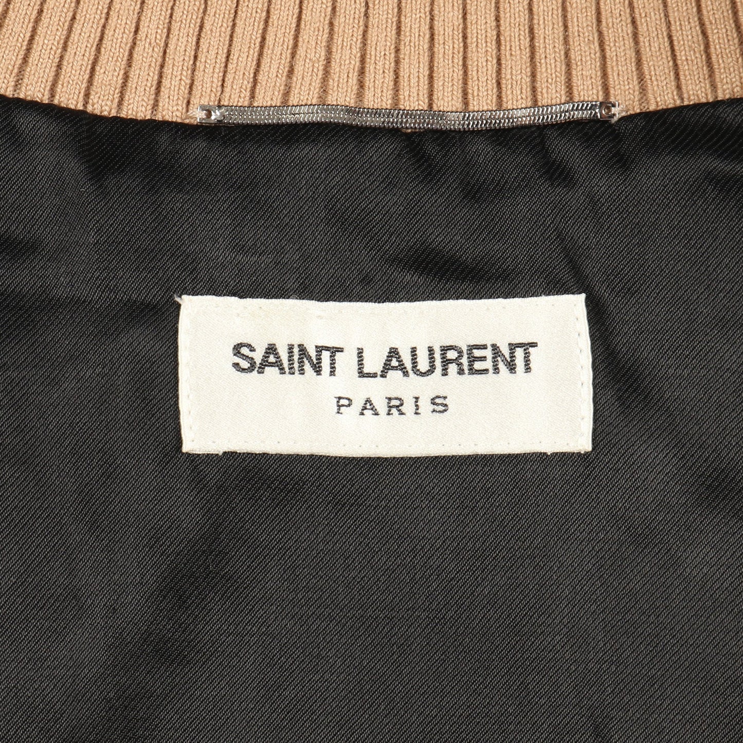 テディ ボンバージャケット キルティングジャケット レーヨン リネン ベージュ ブラック サンローランパリ アウター SAINT LAURENT PARIS
