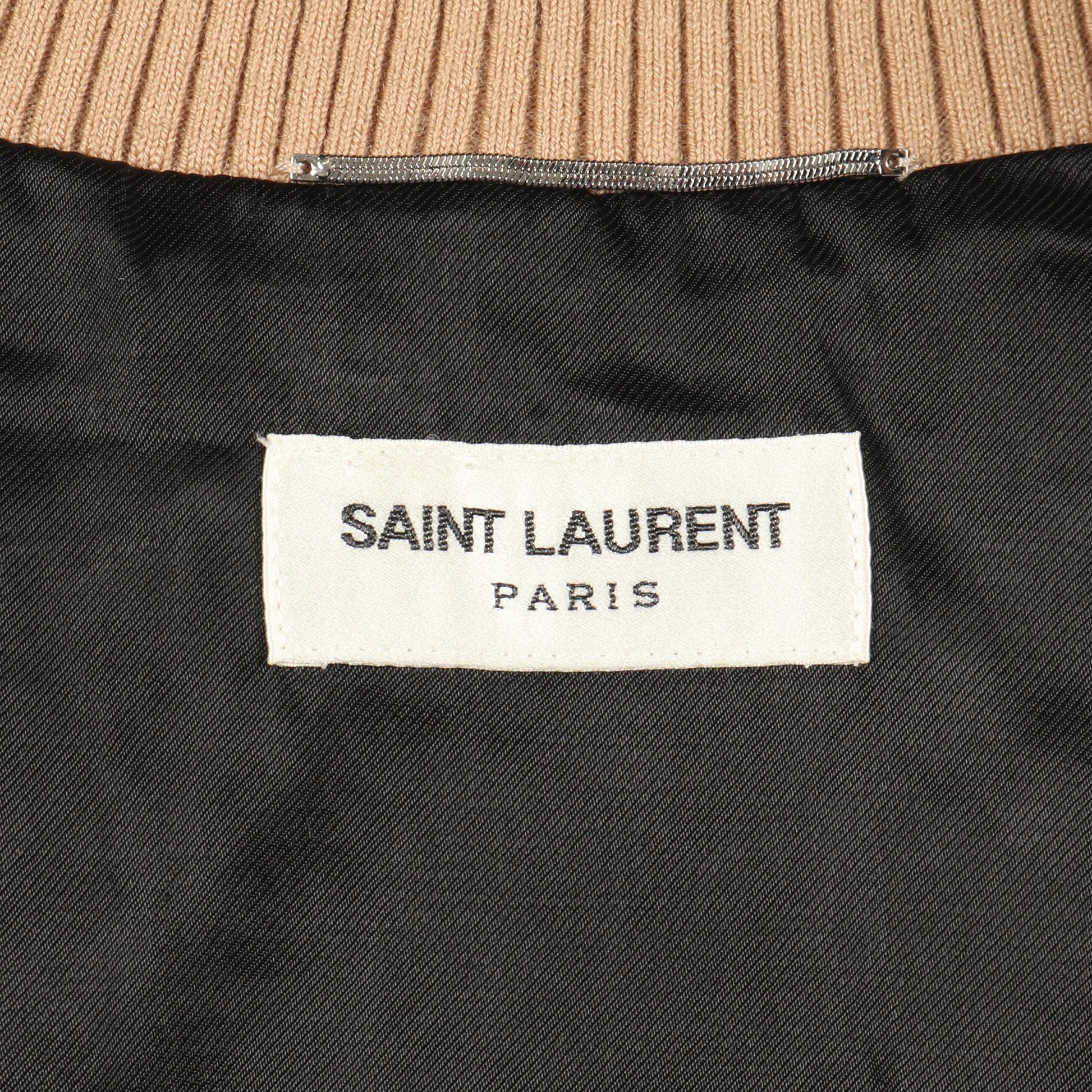 テディ ボンバージャケット キルティングジャケット レーヨン リネン ベージュ ブラック サンローランパリ アウター SAINT LAURENT PARIS