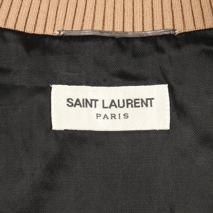 テディ ボンバージャケット キルティングジャケット レーヨン リネン ベージュ ブラック サンローランパリ アウター SAINT LAURENT PARIS