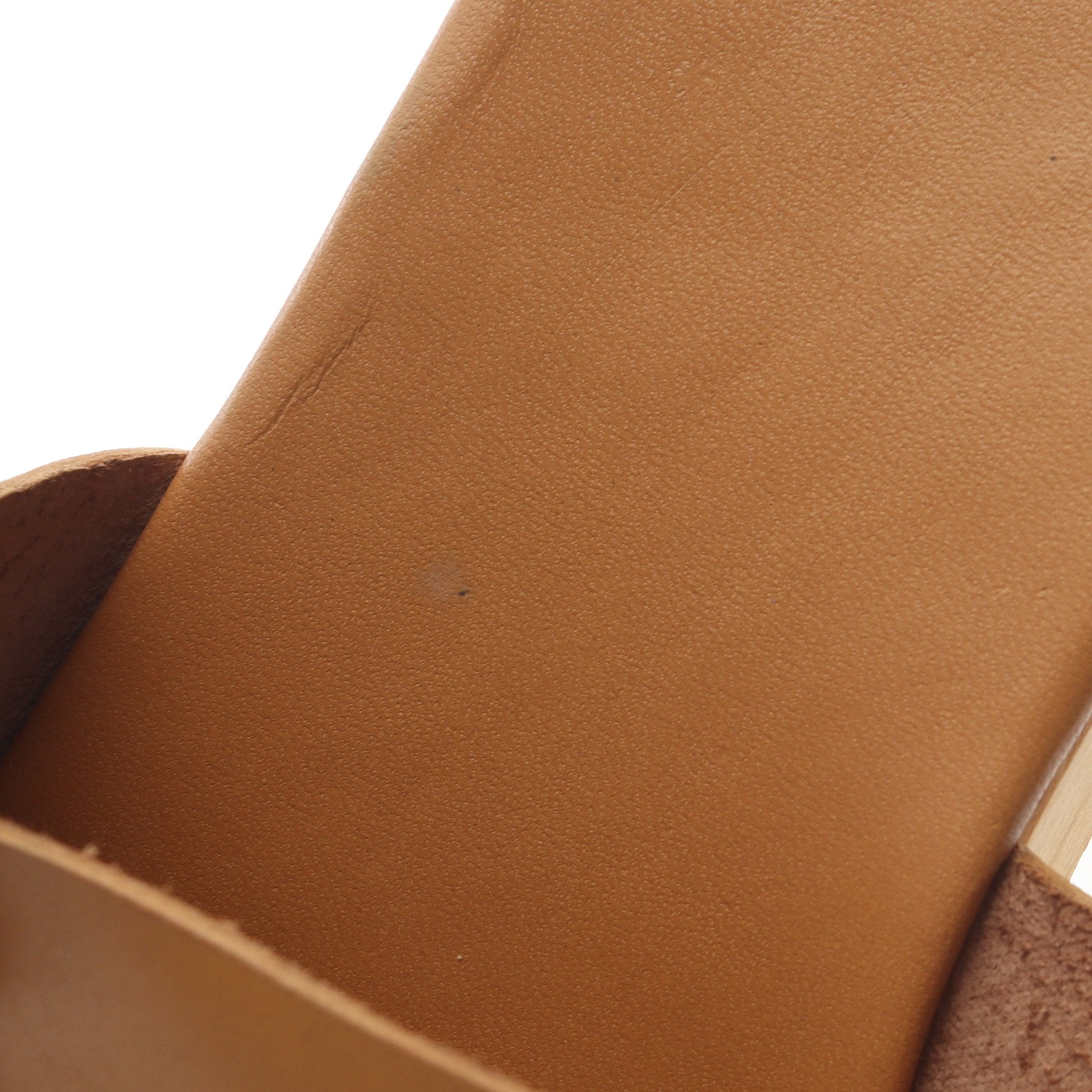 スライドサンダル レザー ライトブラウン ウッドソール エルメス – RECLO