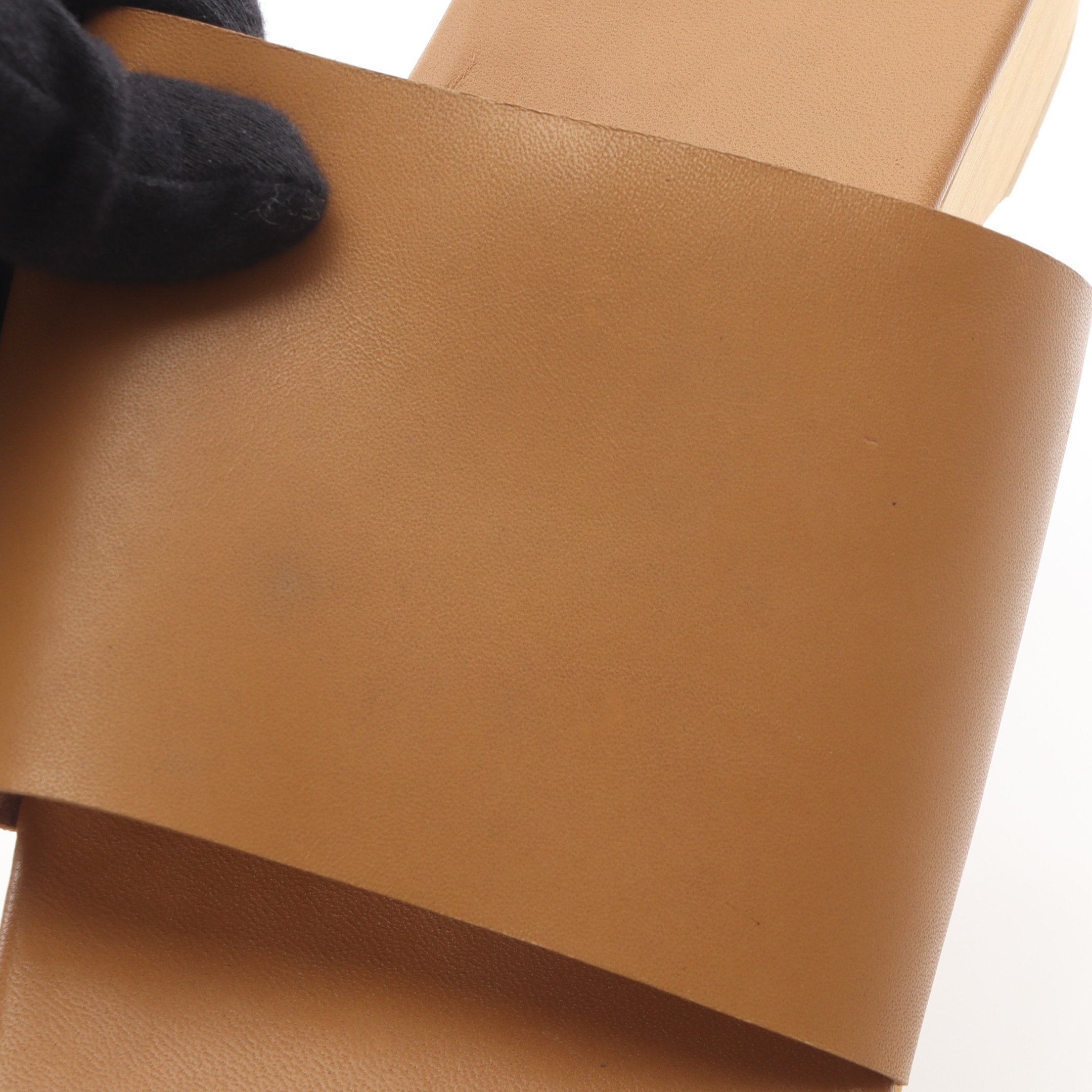 スライドサンダル レザー ライトブラウン ウッドソール エルメス – RECLO