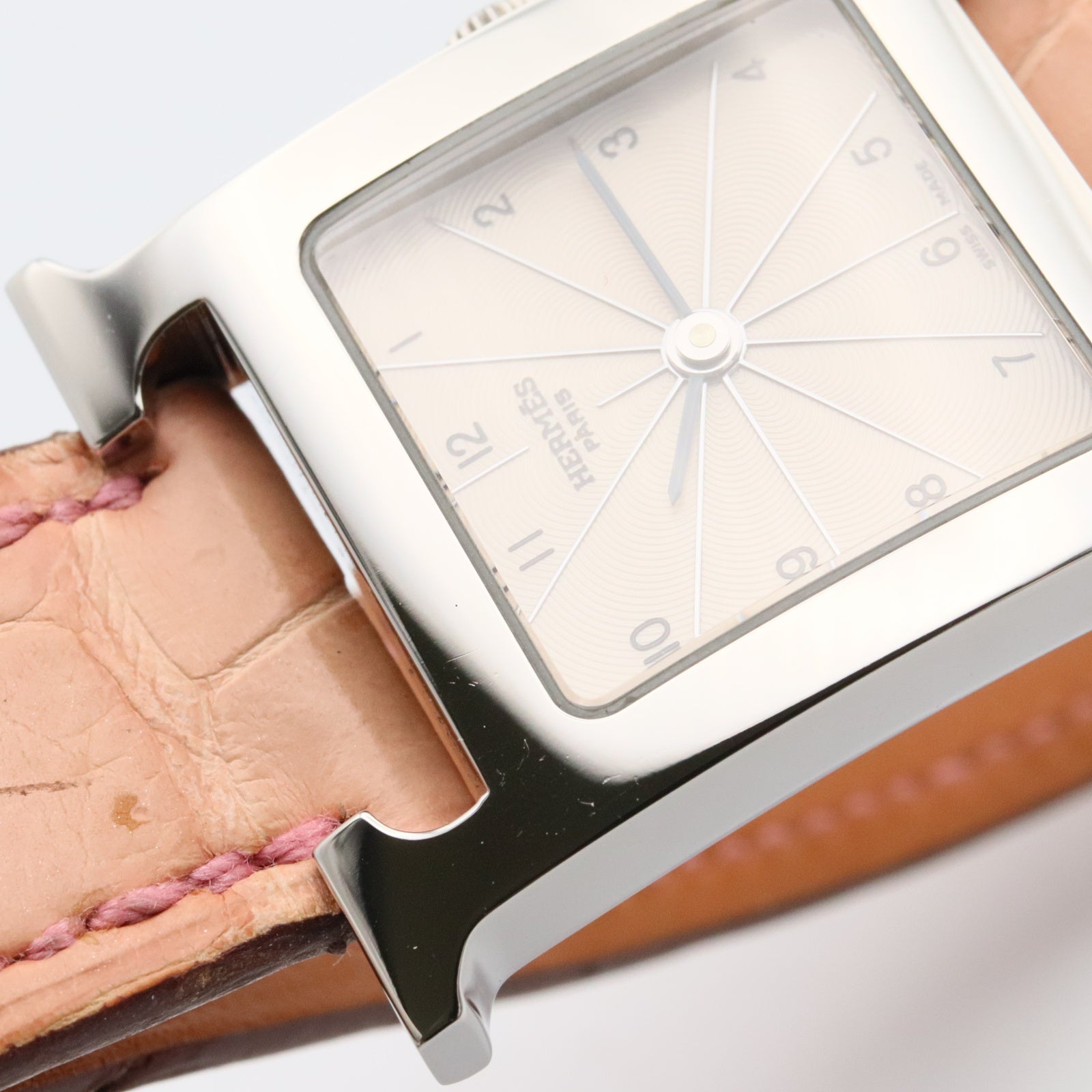 エルメス HERMES Hウォッチ レディース クォーツ 腕時計 SS Hウォッチ レディース 腕時計 クオーツ ステンレススチール クロコ革