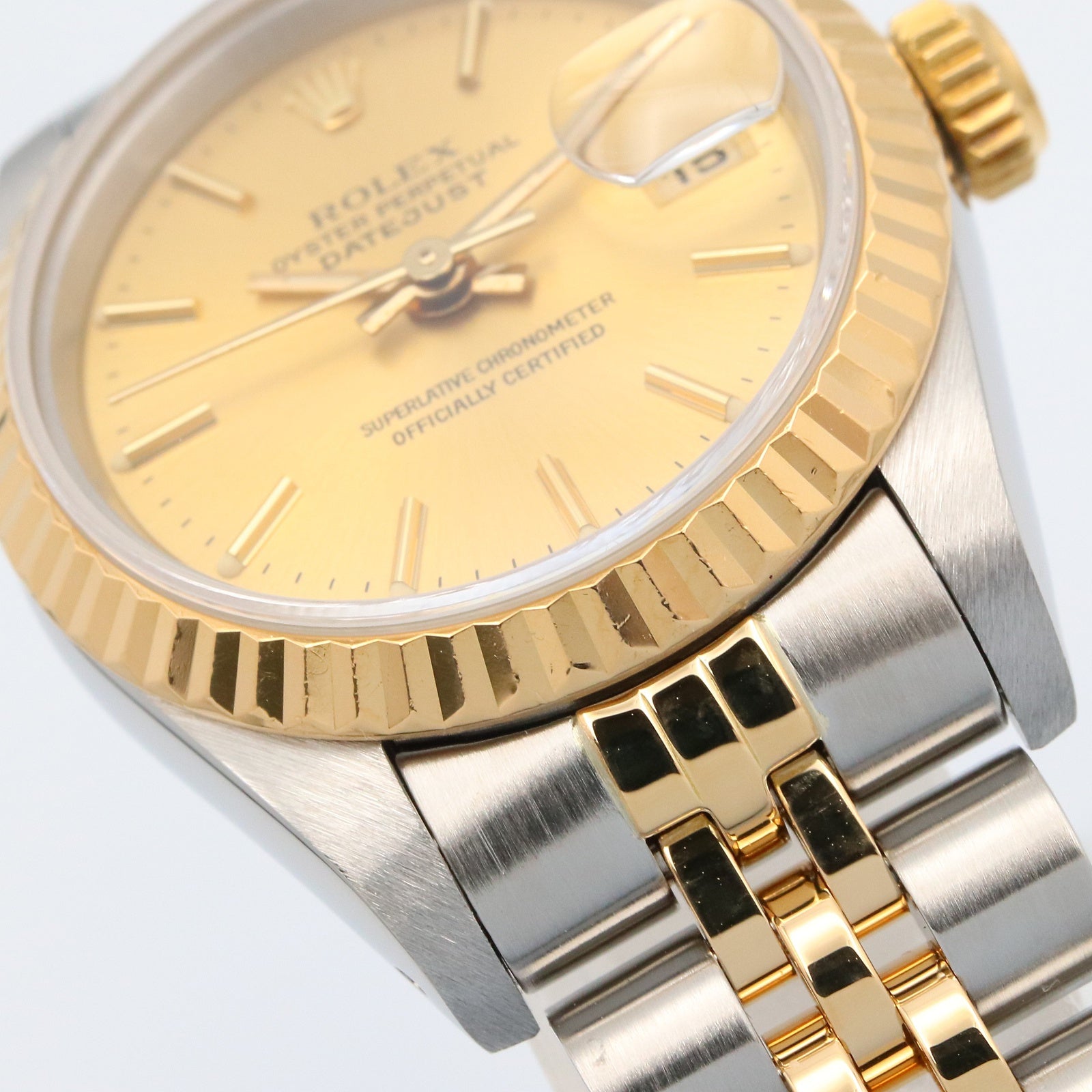 ロレックス ROLEX デイトジャスト L番 シャンパン バー 腕時計 時計 K18（イエローゴールド） ステンレススチール レディース ゴールド系 シャンパン/バー 69173 【中古】 デイトジャスト ロレックス ROLEX 69178G L番 腕時計 シャンパン文字盤