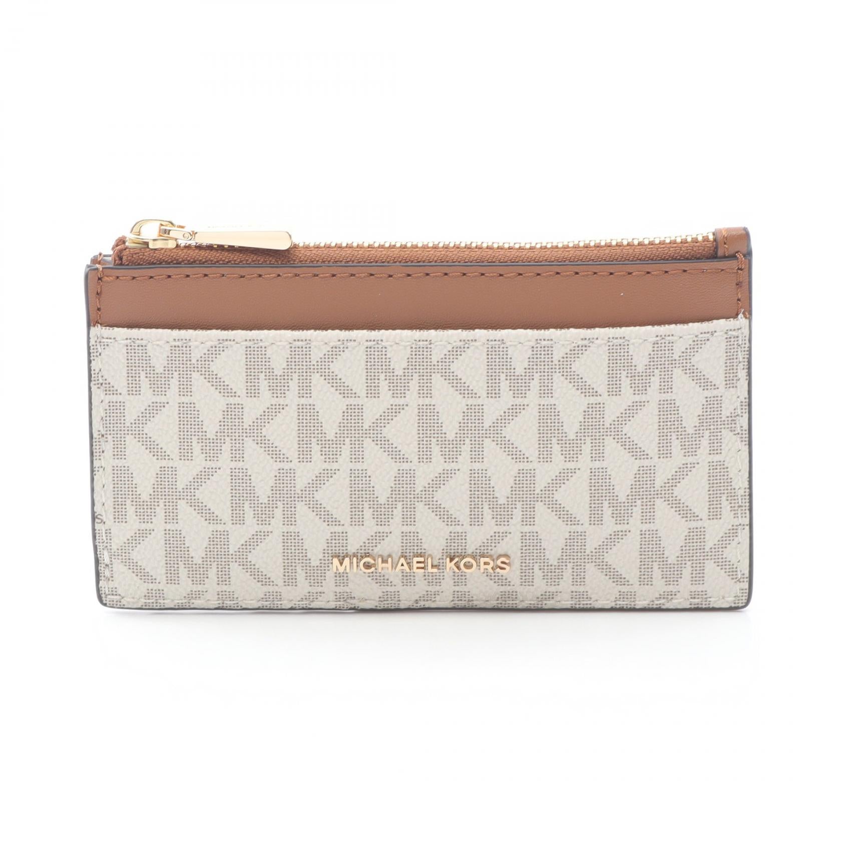 JET SET ジェットセット コインケース レザー PVC ホワイト ブラウン マイケルコース 財布・小物 MICHAEL KORS