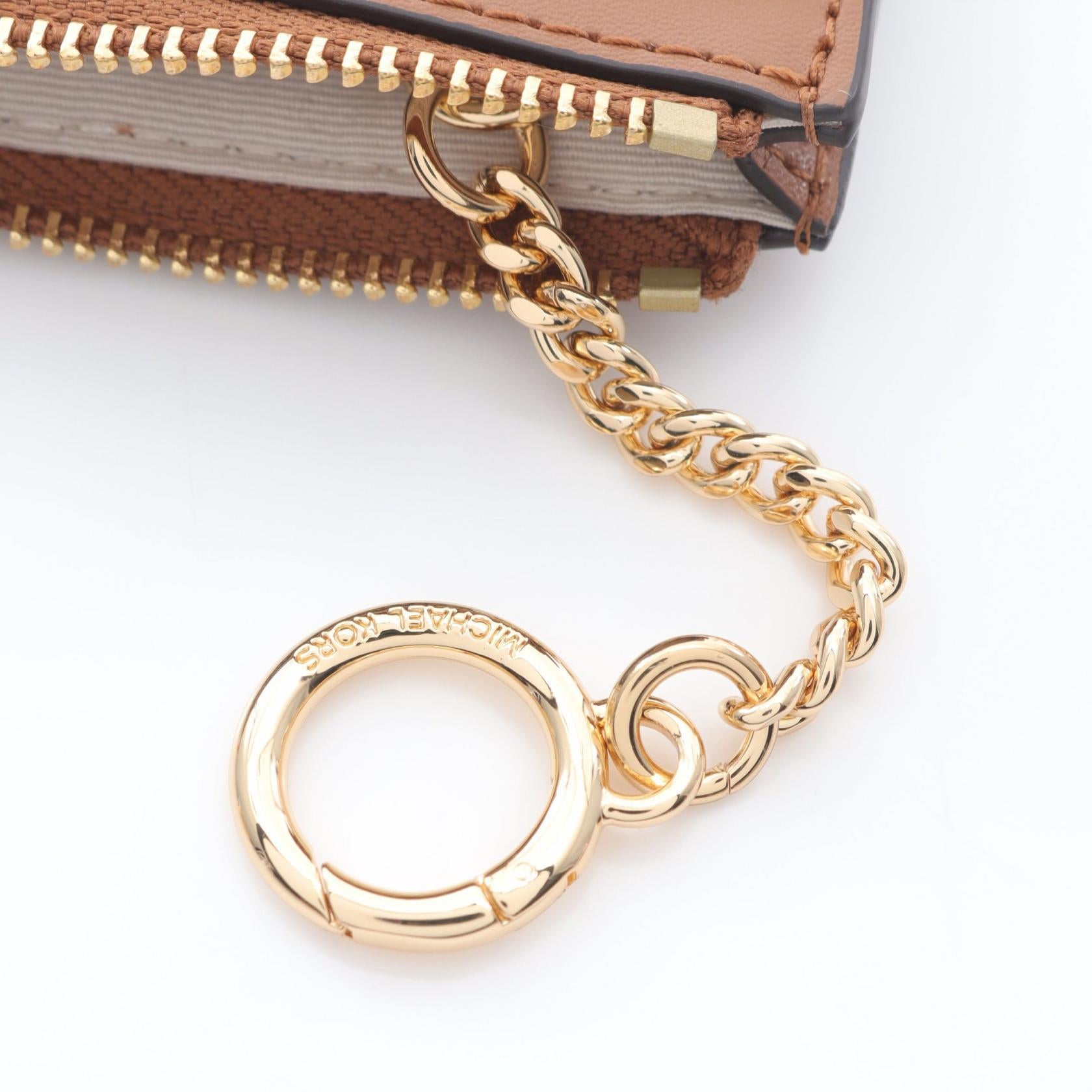JET SET ジェットセット コインケース レザー PVC ホワイト ブラウン マイケルコース 財布・小物 MICHAEL KORS