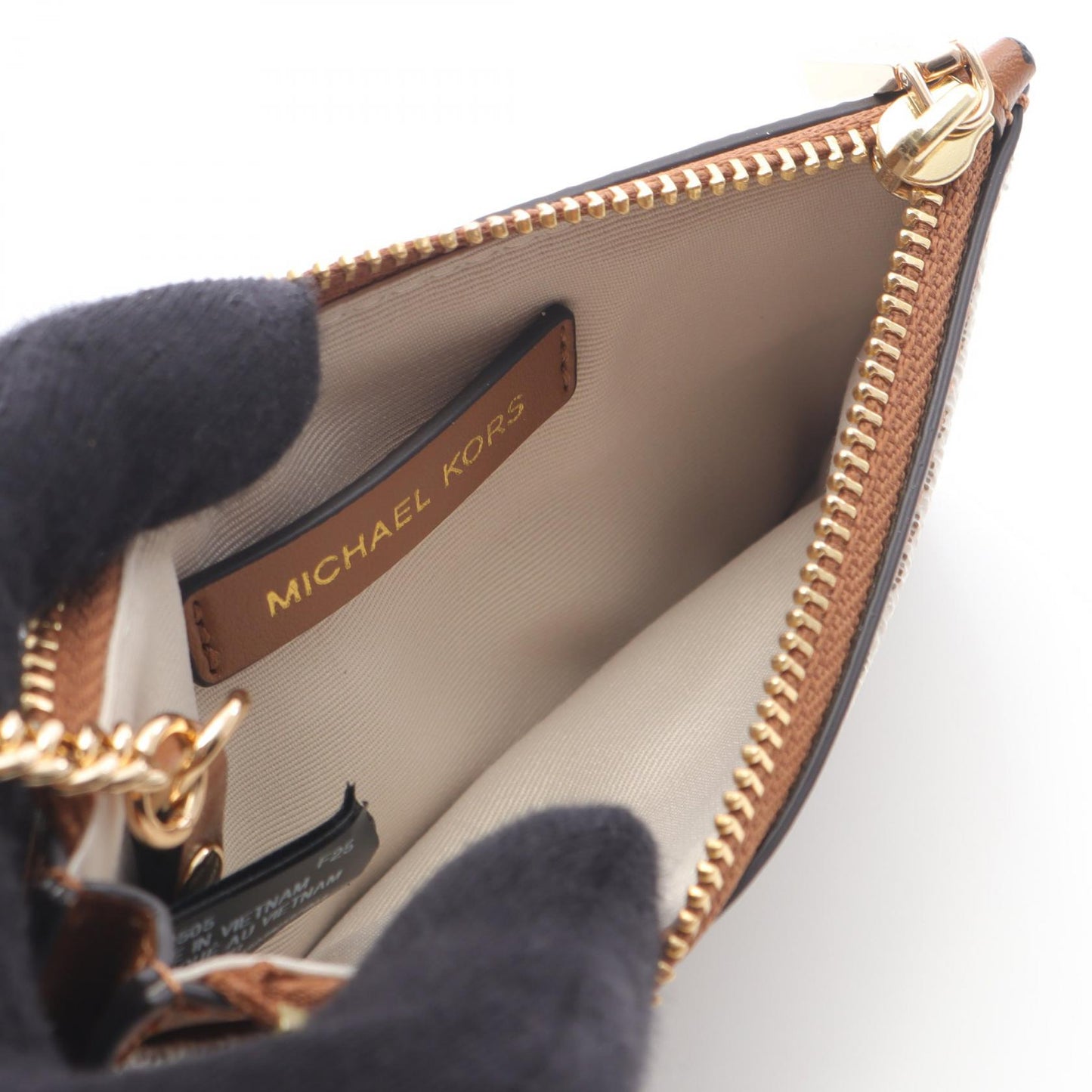 JET SET ジェットセット コインケース レザー PVC ホワイト ブラウン マイケルコース 財布・小物 MICHAEL KORS