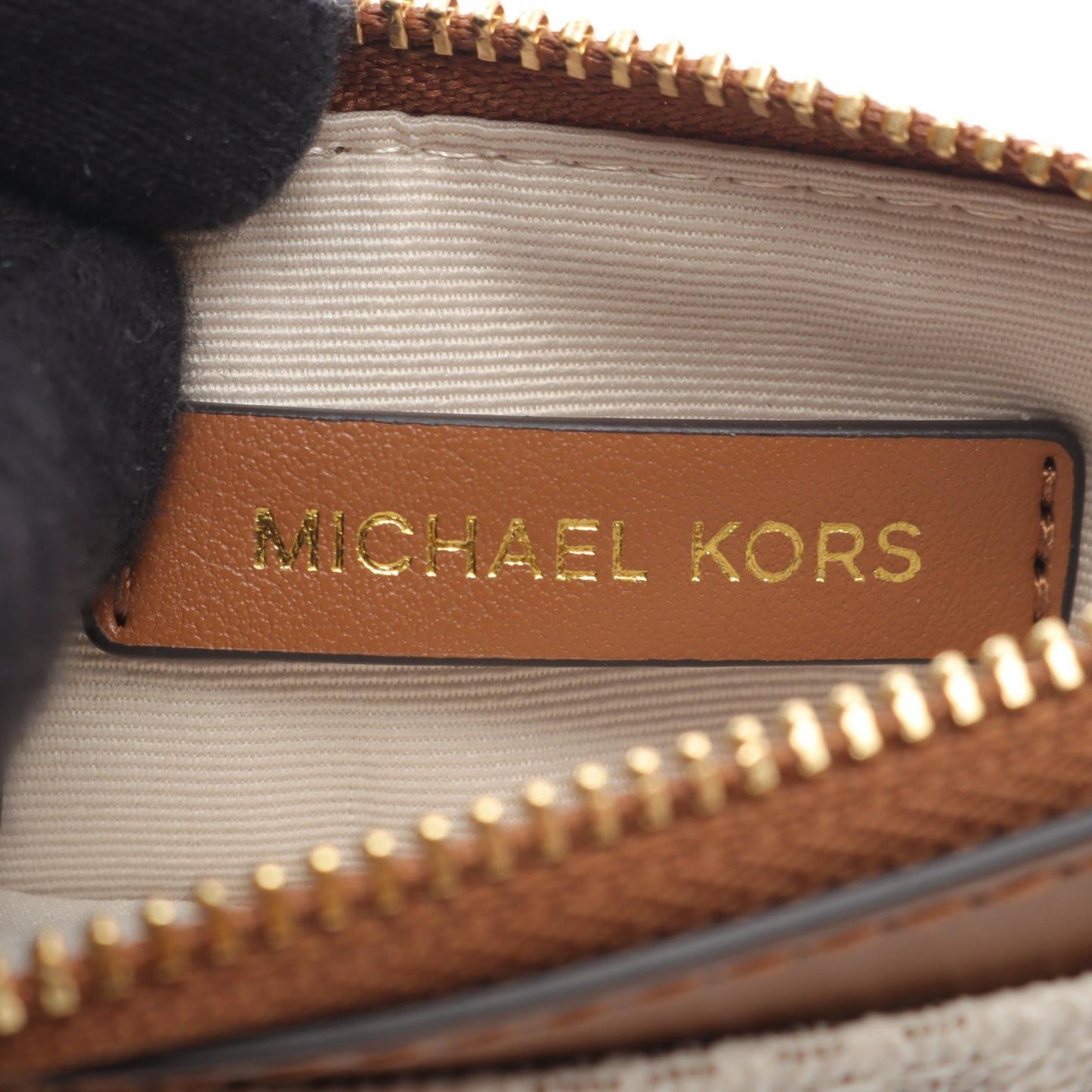 JET SET ジェットセット コインケース レザー PVC ホワイト ブラウン マイケルコース 財布・小物 MICHAEL KORS