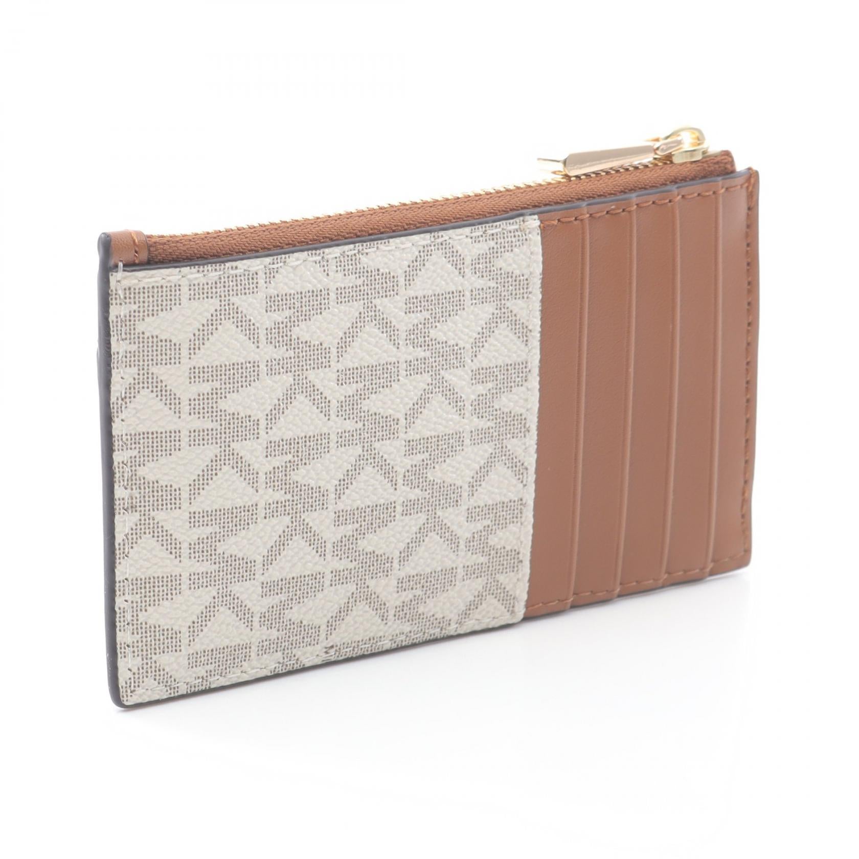 JET SET ジェットセット コインケース レザー PVC ホワイト ブラウン マイケルコース 財布・小物 MICHAEL KORS