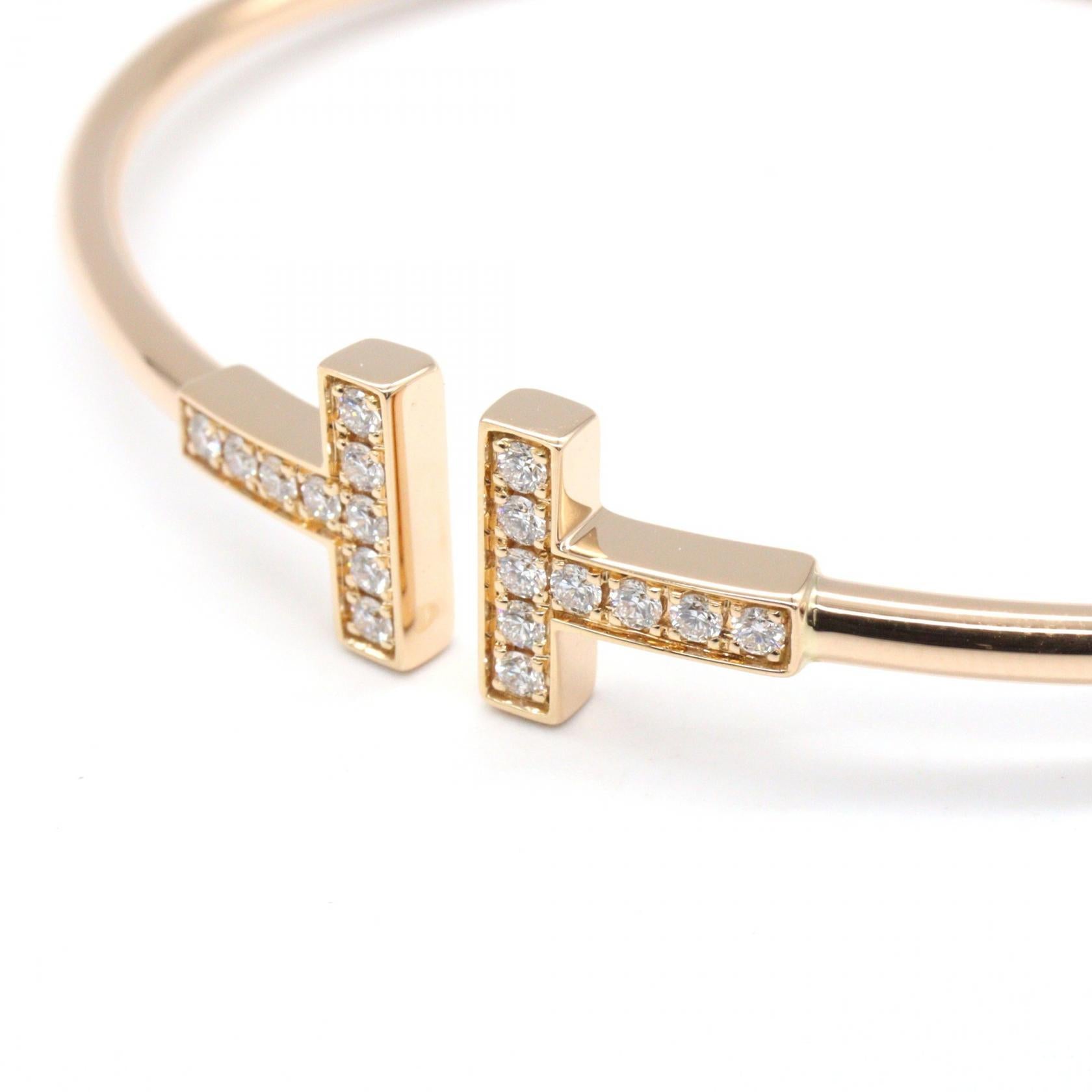 Tワイヤー ブレスレット ダイヤ ブレスレット K18PG ダイヤモンド ピンクゴールド クリア ティファニー アクセサリー TIFFANY & Co.