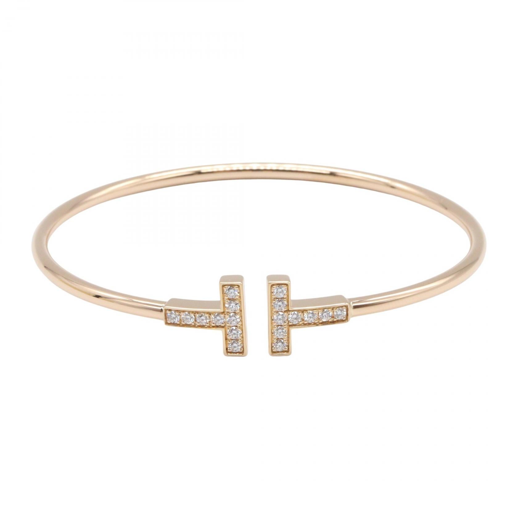 Tワイヤー ブレスレット ダイヤ ブレスレット K18PG ダイヤモンド ピンクゴールド クリア ティファニー アクセサリー TIFFANY & Co.