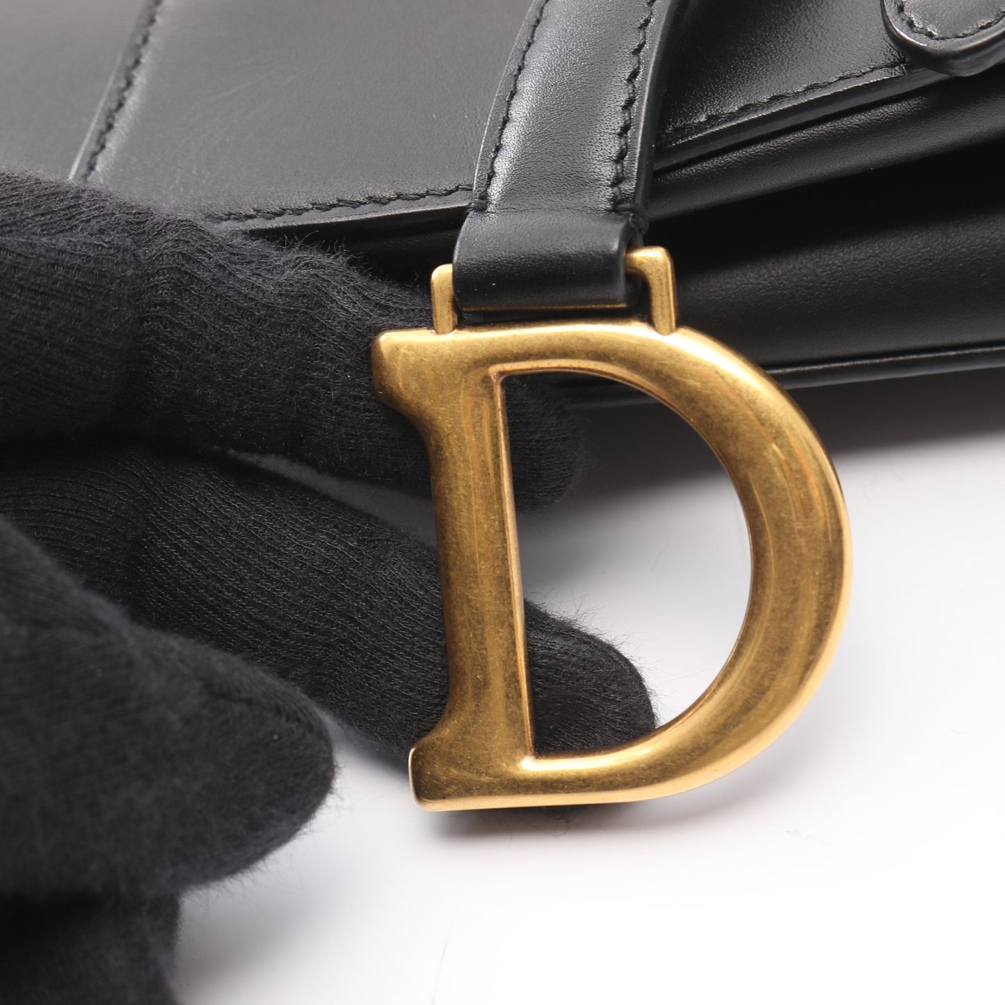 サドルバッグ ミニ ハンドバッグ レザー ブラック クリスチャンディオール バッグ Christian Dior