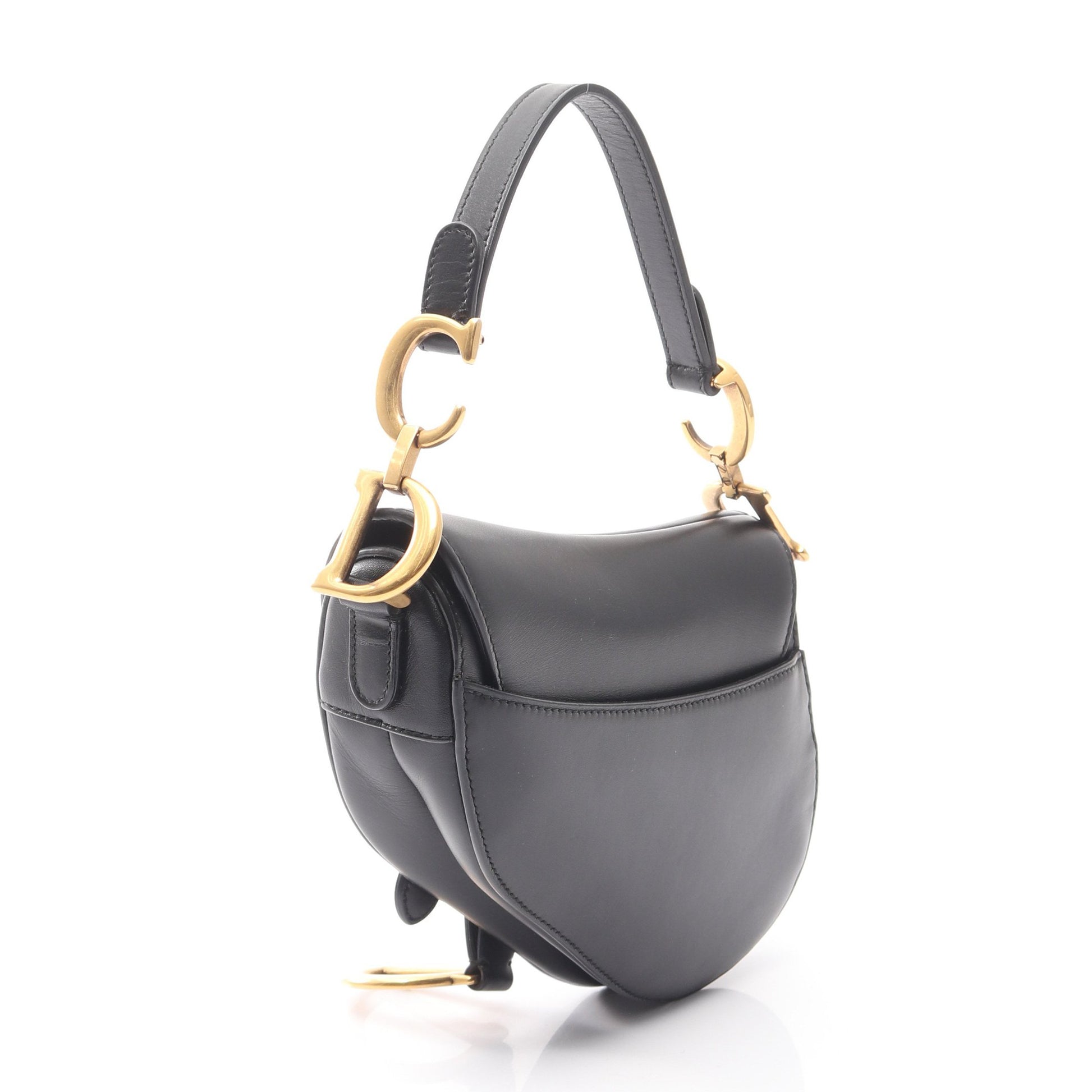 サドルバッグ ミニ ハンドバッグ レザー ブラック クリスチャンディオール バッグ Christian Dior