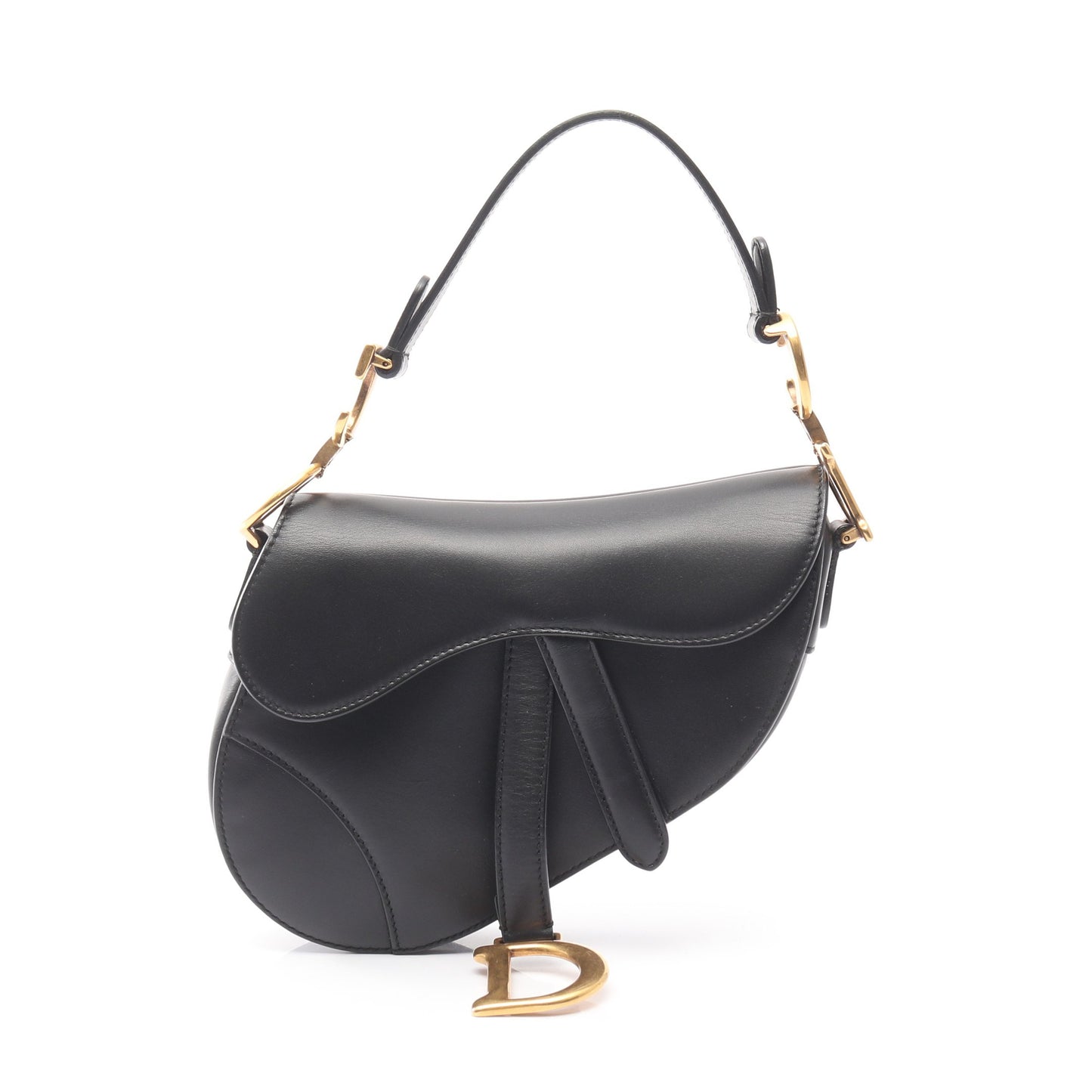 サドルバッグ ミニ ハンドバッグ レザー ブラック クリスチャンディオール バッグ Christian Dior
