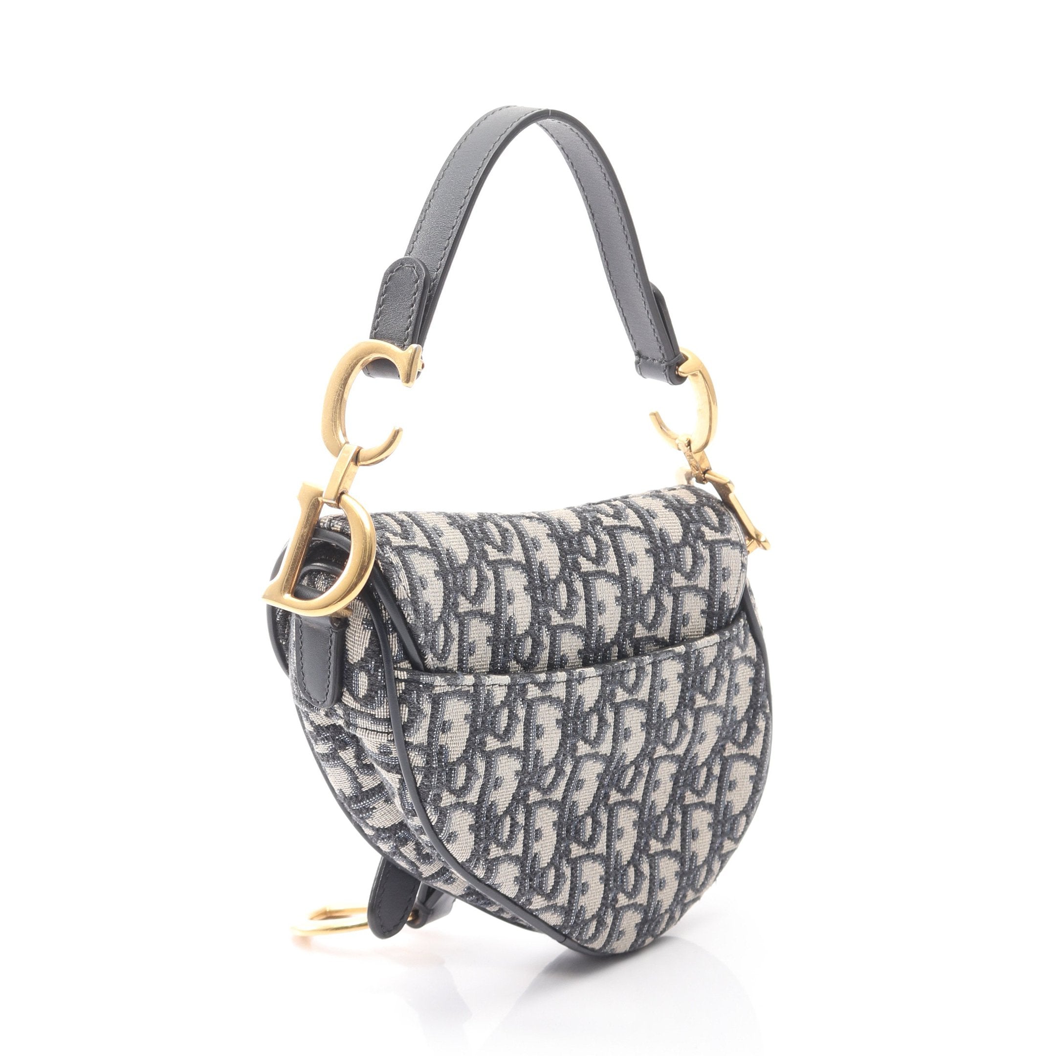 サドルバッグ ミニ オブリークジャカード ハンドバッグ キャンバス