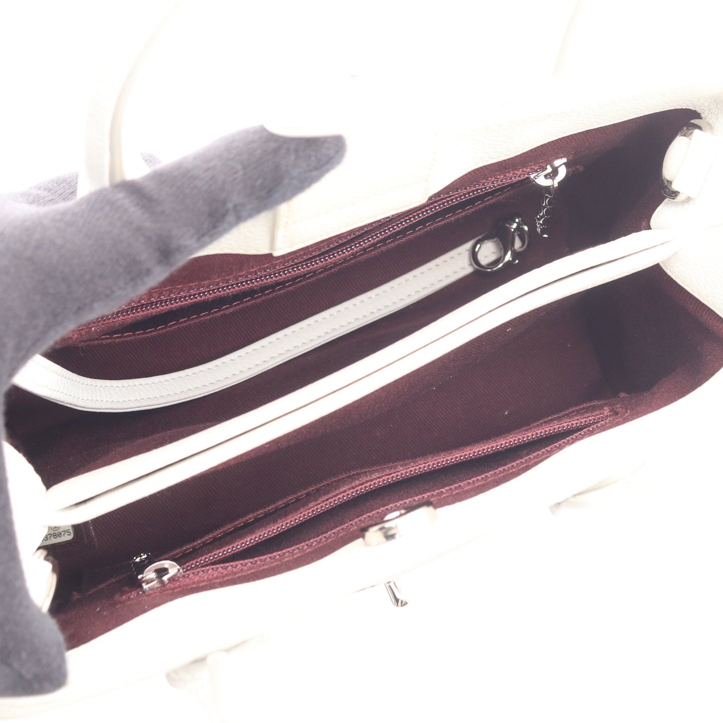 ショルダーバッグ ネオ エグゼクティブ トート スモール ハンドバッグ レザー ホワイト シルバー金具 2WAY シャネル バッグ CHANEL