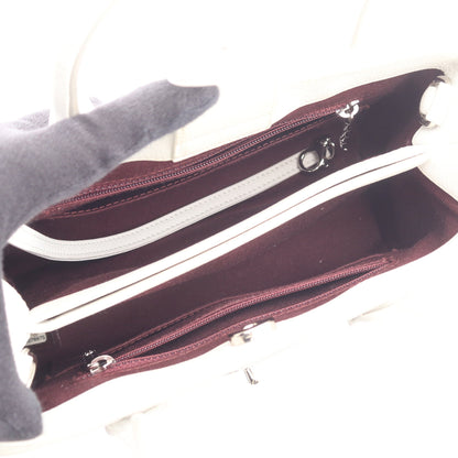 ショルダーバッグ ネオ エグゼクティブ トート スモール ハンドバッグ レザー ホワイト シルバー金具 2WAY シャネル バッグ CHANEL