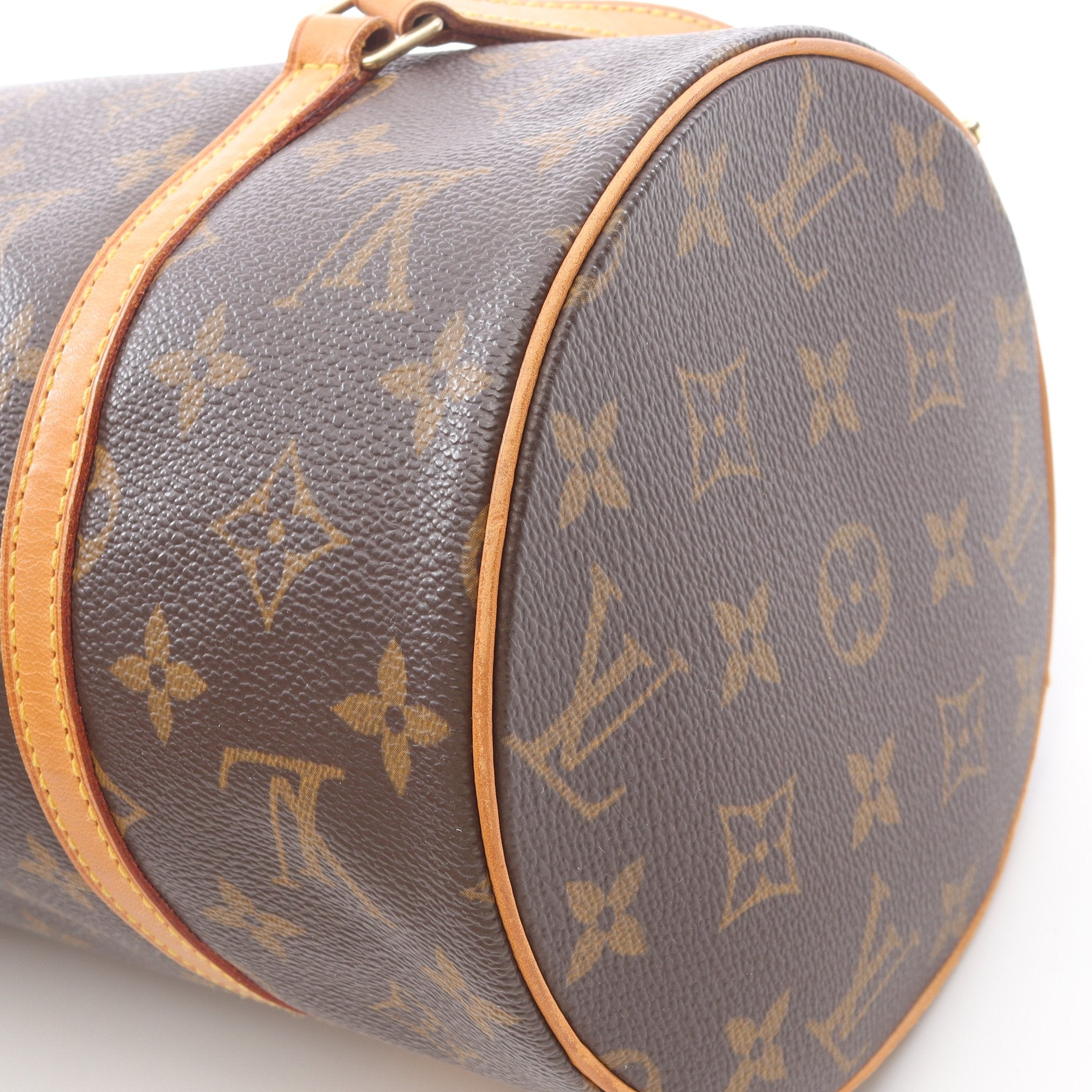 パピヨン30 モノグラム ハンドバッグ PVC レザー ブラウン ルイ