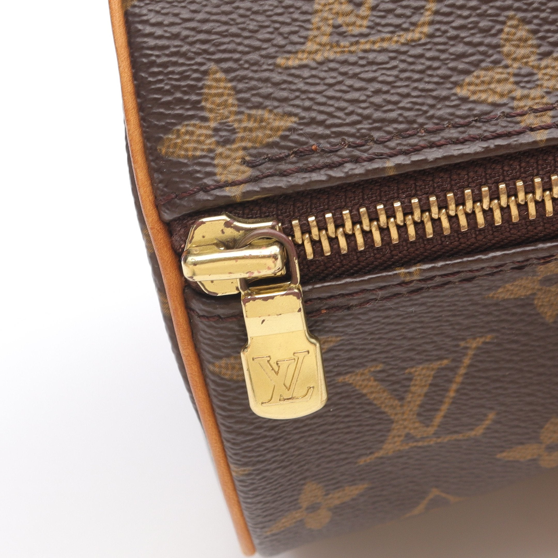 パピヨン30 モノグラム ハンドバッグ PVC レザー ブラウン ルイ