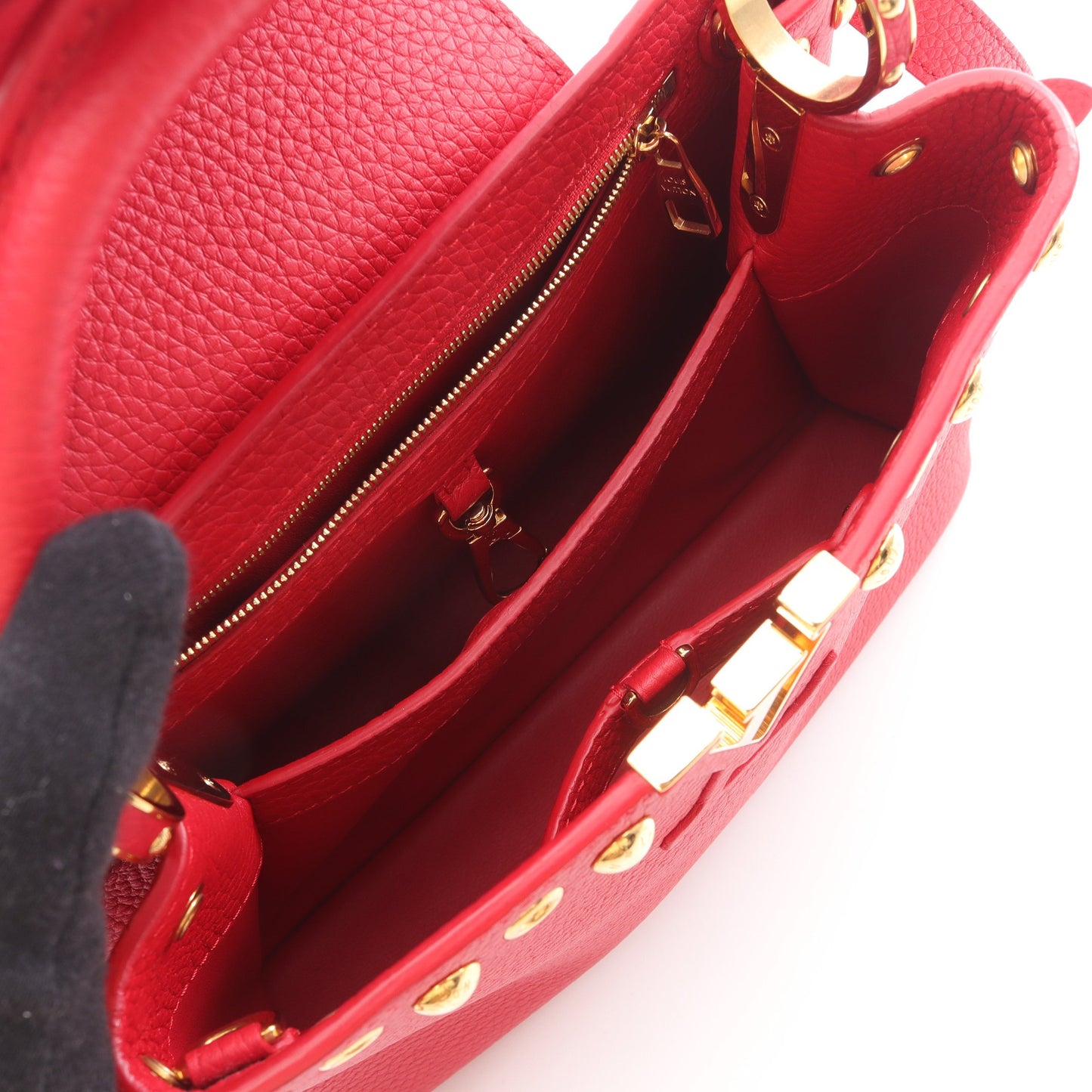 カプシーヌBB ハンドバッグ レザー レッド 2WAY ルイヴィトン バッグ LOUIS VUITTON