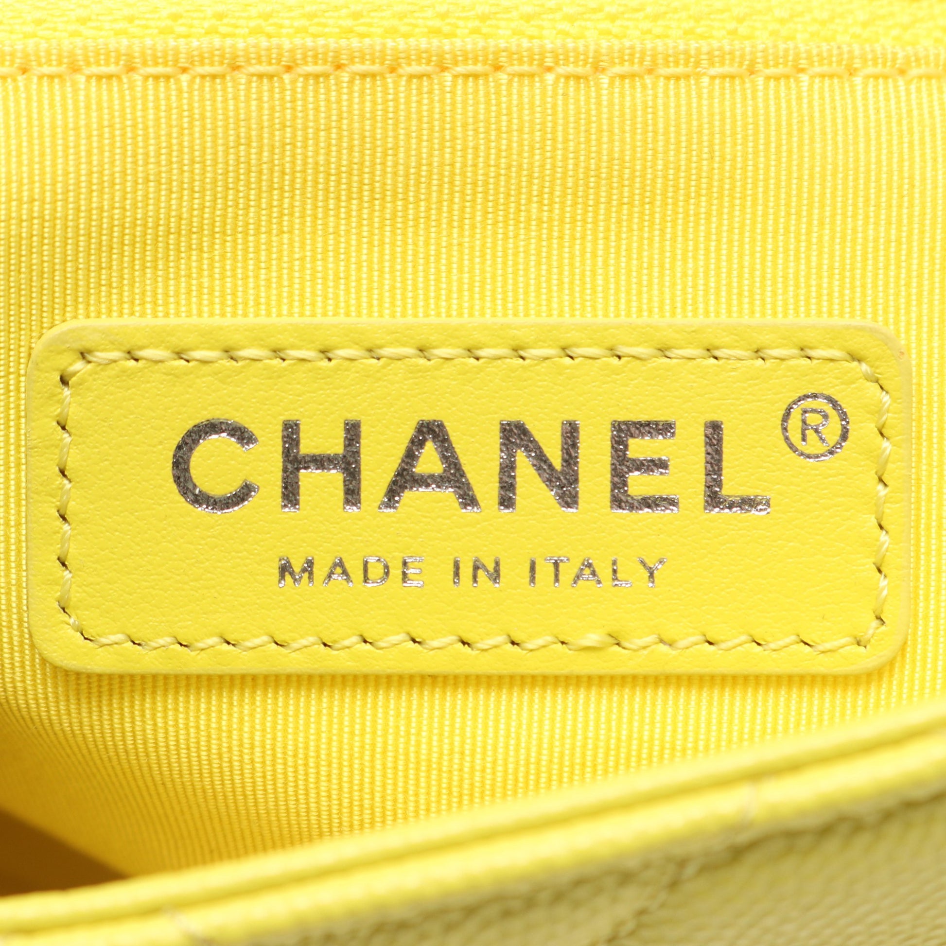 マトラッセ チェーンショルダーバッグ キャビアスキン イエロー コンビ金具 シャネル バッグ CHANEL