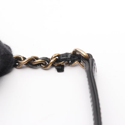 マトラッセ Wチェーンショルダーバッグ エナメルレザー レザー ブラック ゴールド金具 シャネル バッグ CHANEL