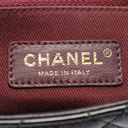 マトラッセ Wチェーンショルダーバッグ エナメルレザー レザー ブラック ゴールド金具 シャネル バッグ CHANEL