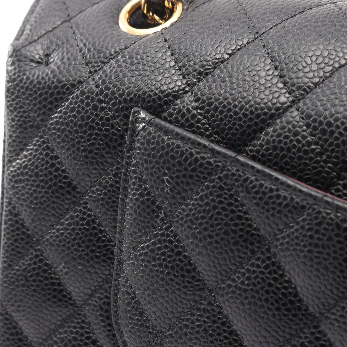 マトラッセ Wフラップ Wチェーンショルダーバッグ キャビアスキン ブラック ゴールド金具 シャネル バッグ CHANEL