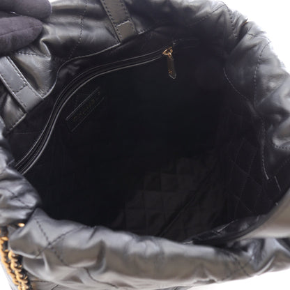 シャネル 22 ラージ バックパック リュックサック レザー ブラック ゴールド金具 シャネル バッグ CHANEL