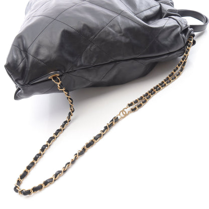 シャネル 22 ラージ バックパック リュックサック レザー ブラック ゴールド金具 シャネル バッグ CHANEL