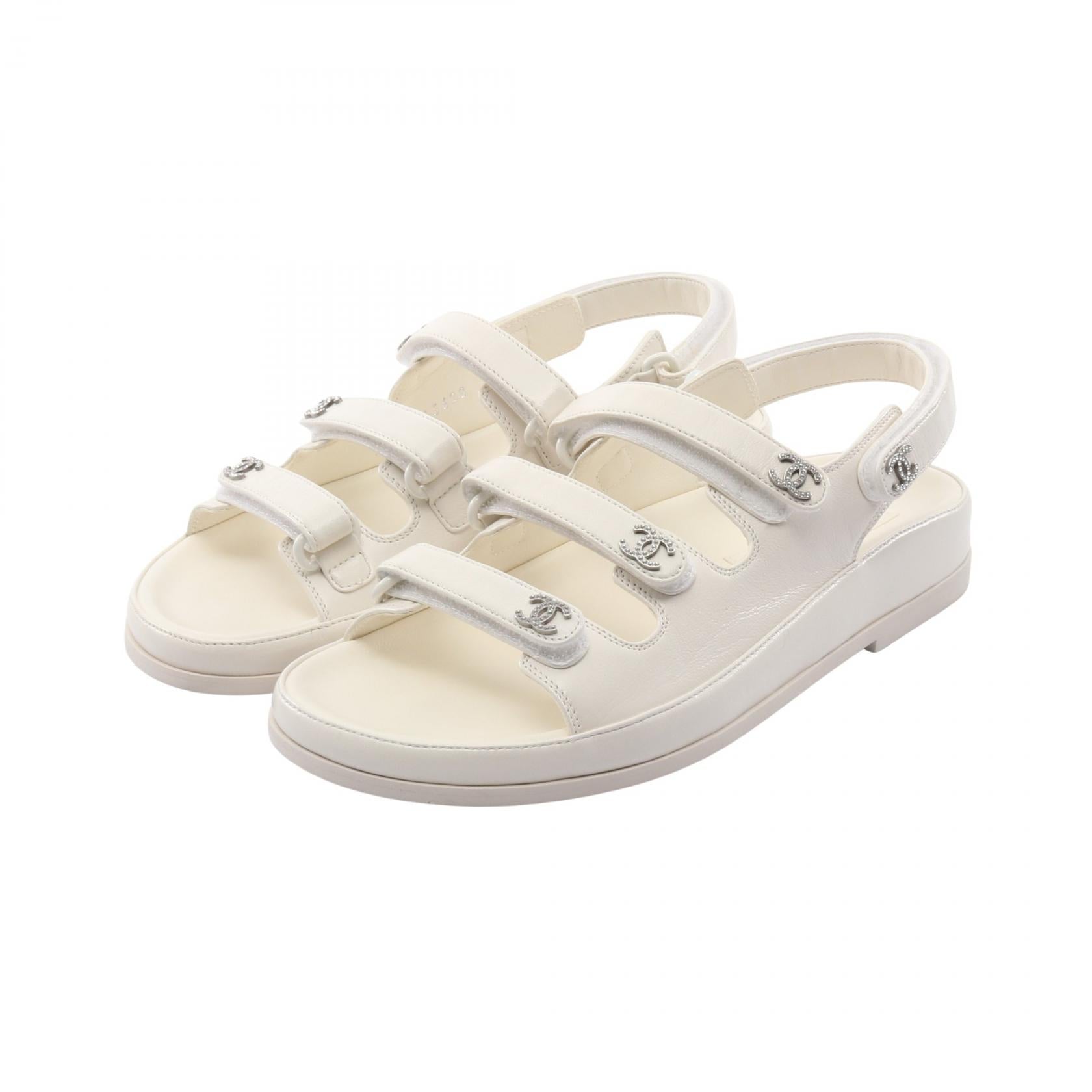 ココマーク サンダル レザー ホワイト シャネル – RECLO