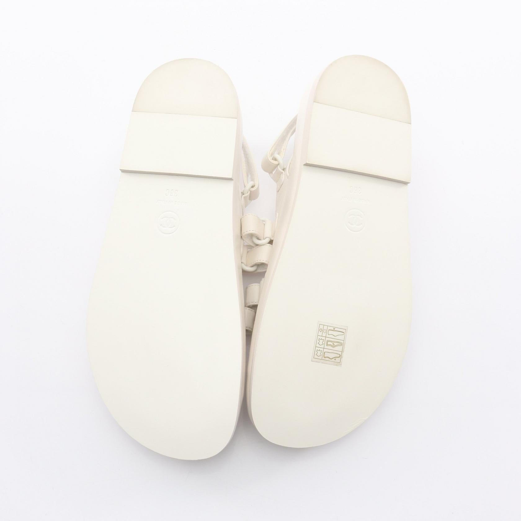 ココマーク サンダル レザー ホワイト シャネル – RECLO