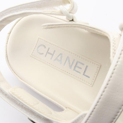 ココマーク サンダル レザー ホワイト シャネル シューズ CHANEL