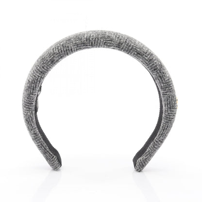 ツイード ロゴ カチューシャ ファブリック グレー ミュウミュウ アクセサリー miu miu