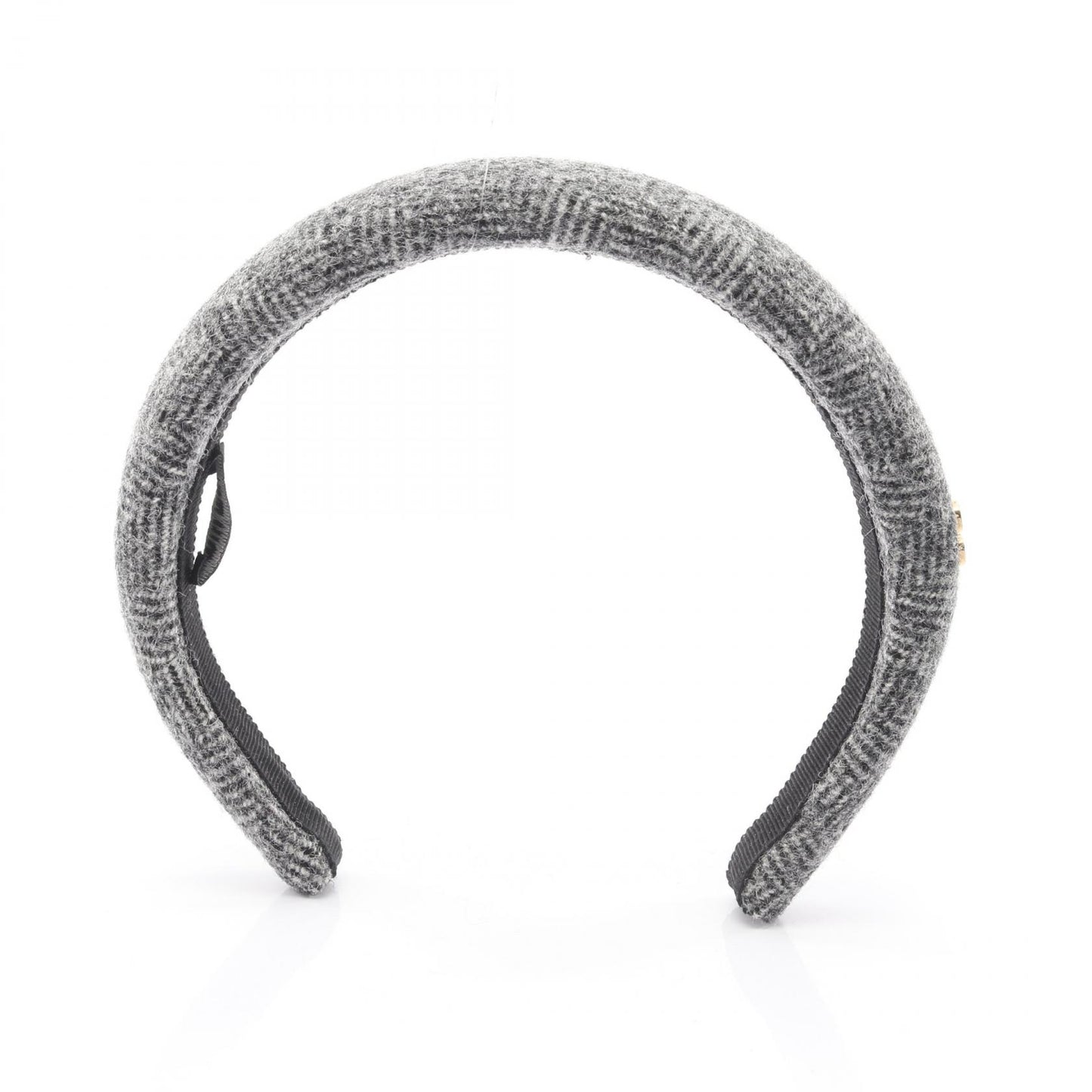 ツイード ロゴ カチューシャ ファブリック グレー ミュウミュウ アクセサリー miu miu