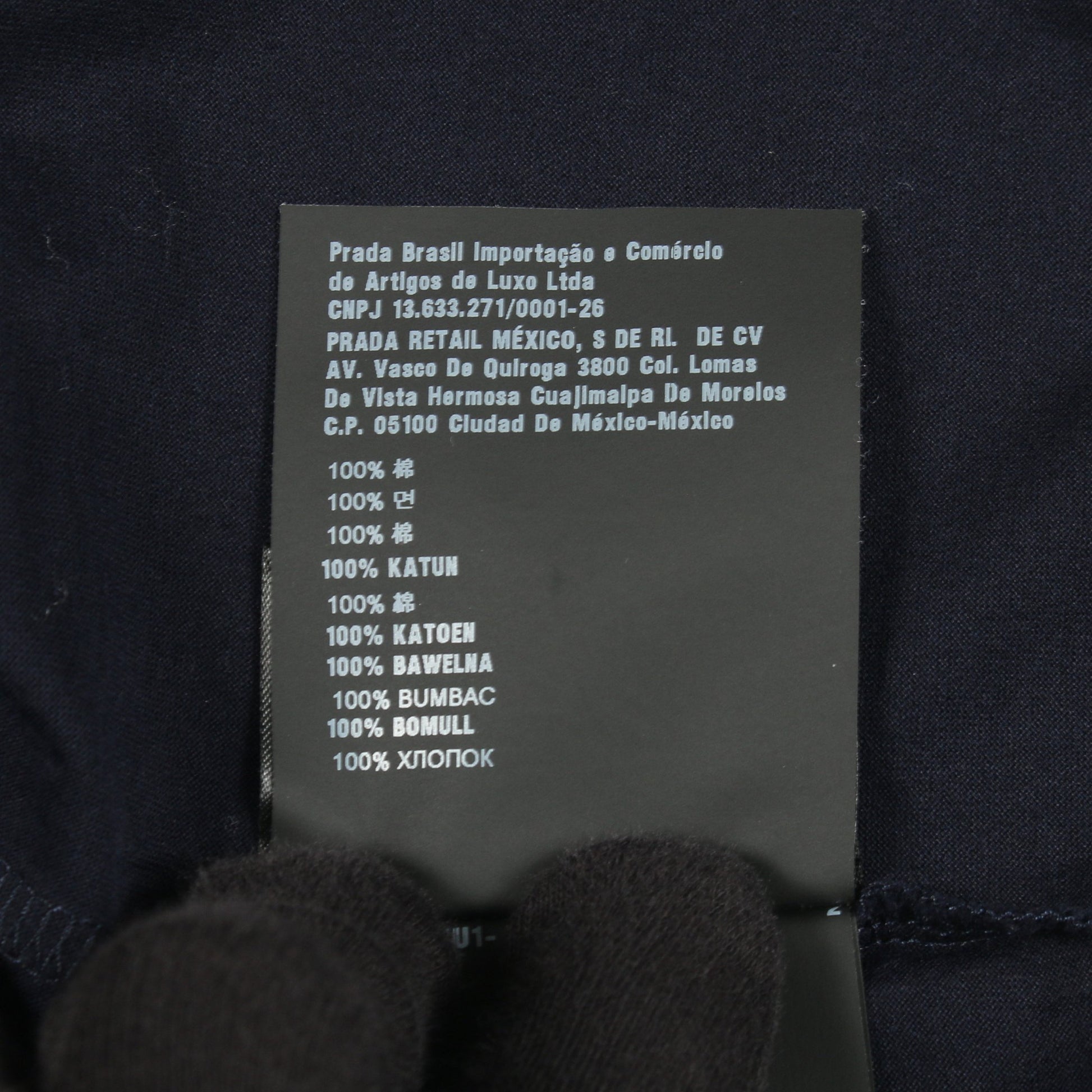 ポロシャツ 長袖 コットン ネイビー プラダ トップス PRADA