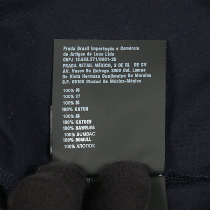 ポロシャツ 長袖 コットン ネイビー プラダ トップス PRADA