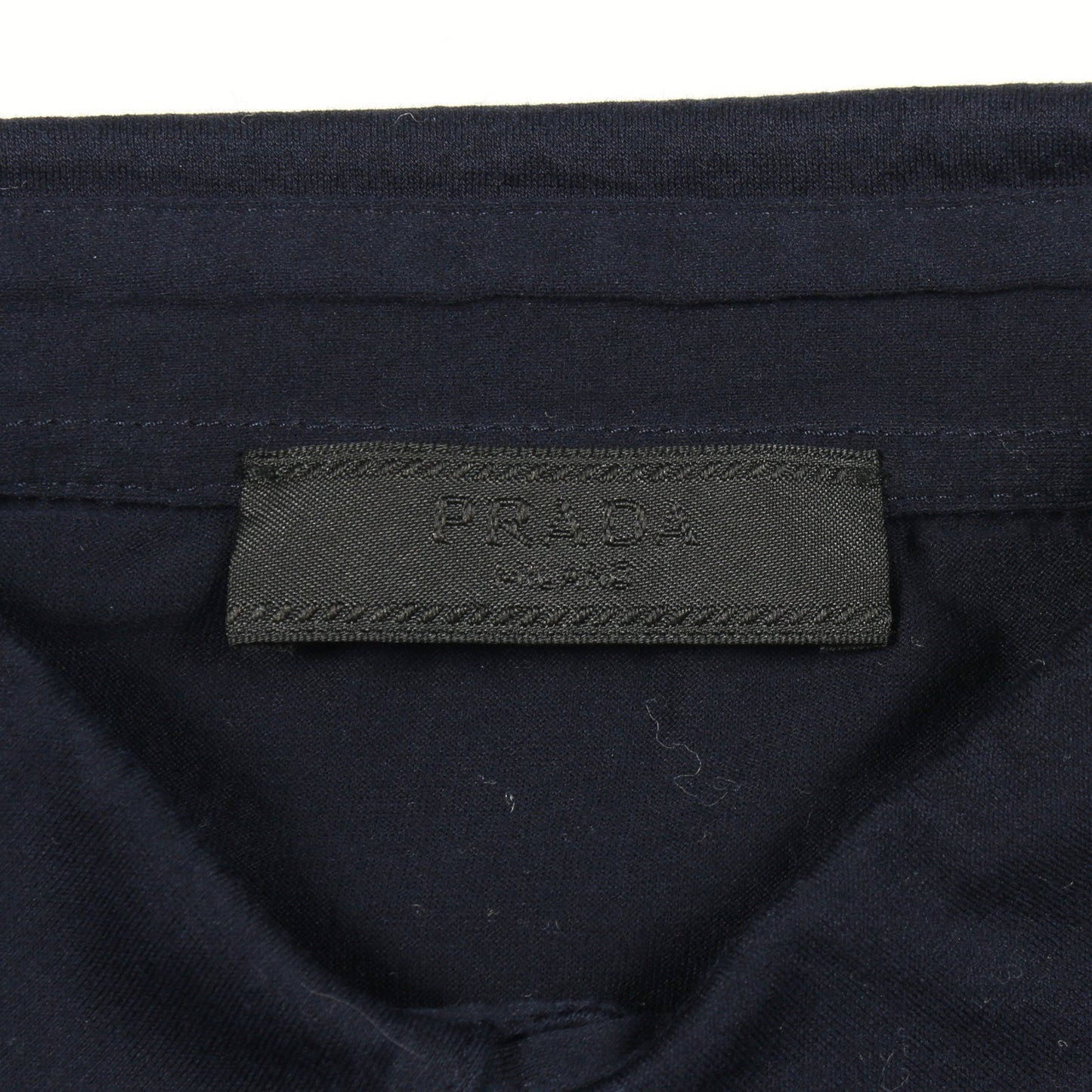 ポロシャツ 長袖 コットン ネイビー プラダ トップス PRADA