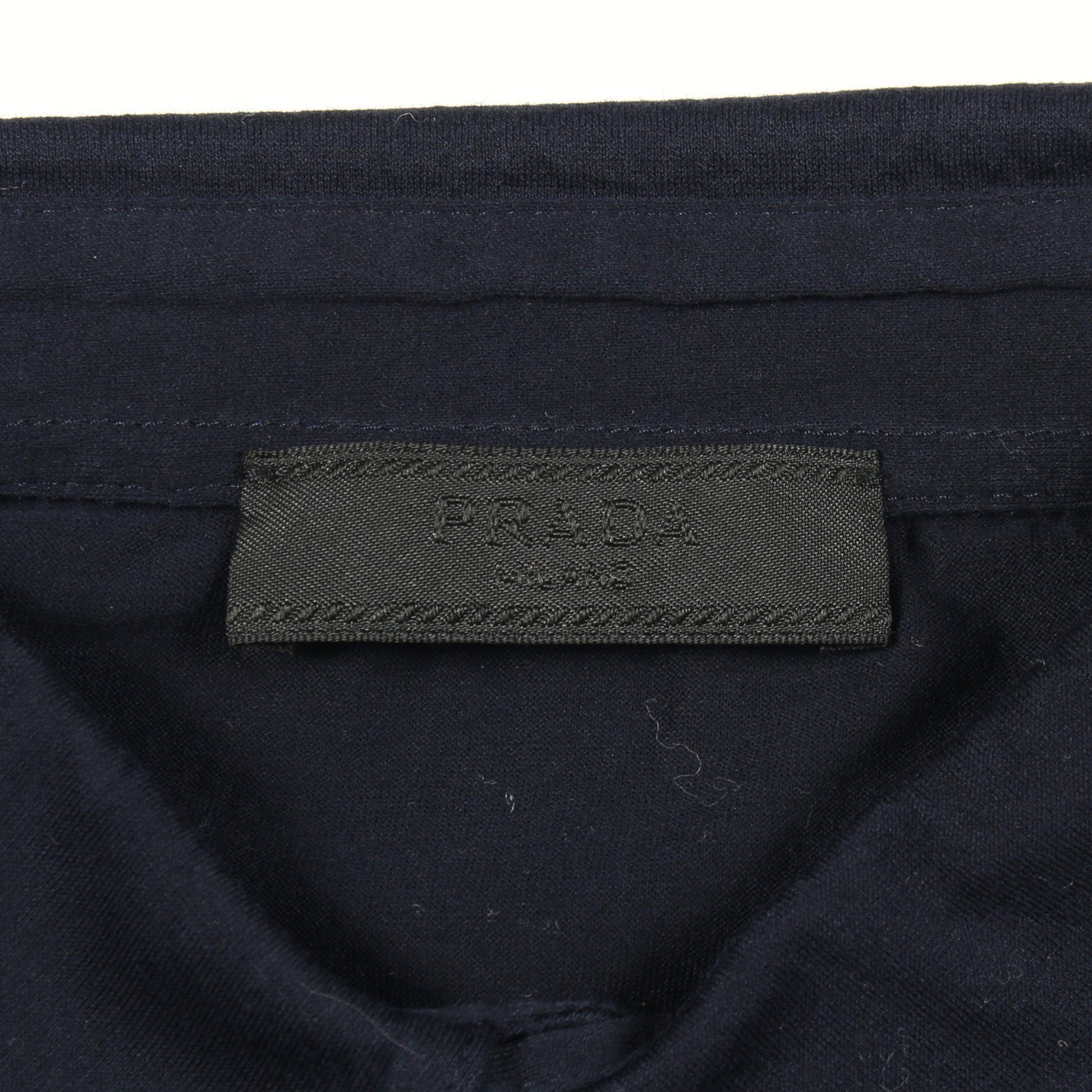 ポロシャツ 長袖 コットン ネイビー プラダ トップス PRADA