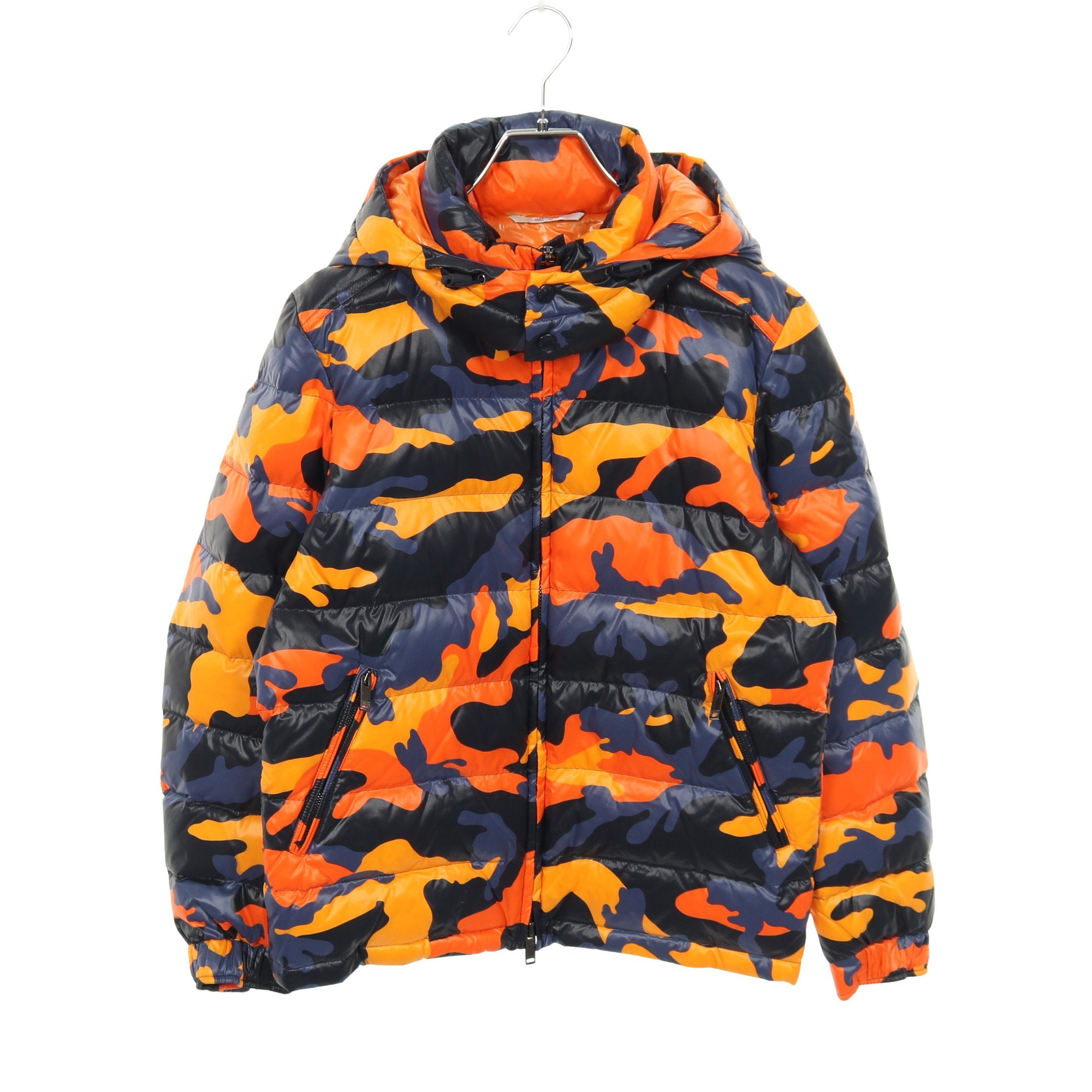 ダウンジャケット 迷彩 カモフラ ナイロン オレンジ ネイビー