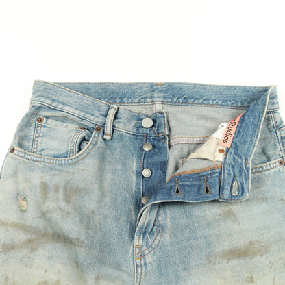 Penicillin distressed ダメージ加工 デニムパンツ コットン ブルー アクネストゥディオズ ボトムス Acne Studios