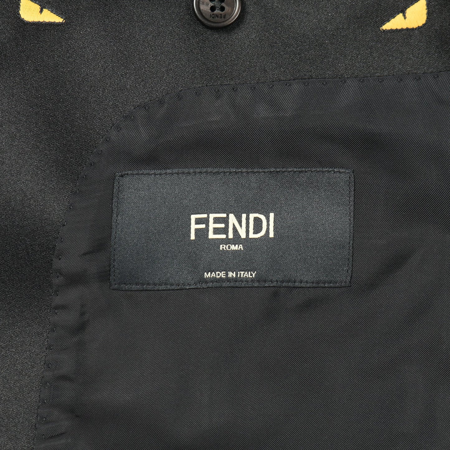 モンスター バグズアイ ショールカラー シングルブレスト テーラードジャケット ウール モヘヤ ブラック フェンディ アウター FENDI