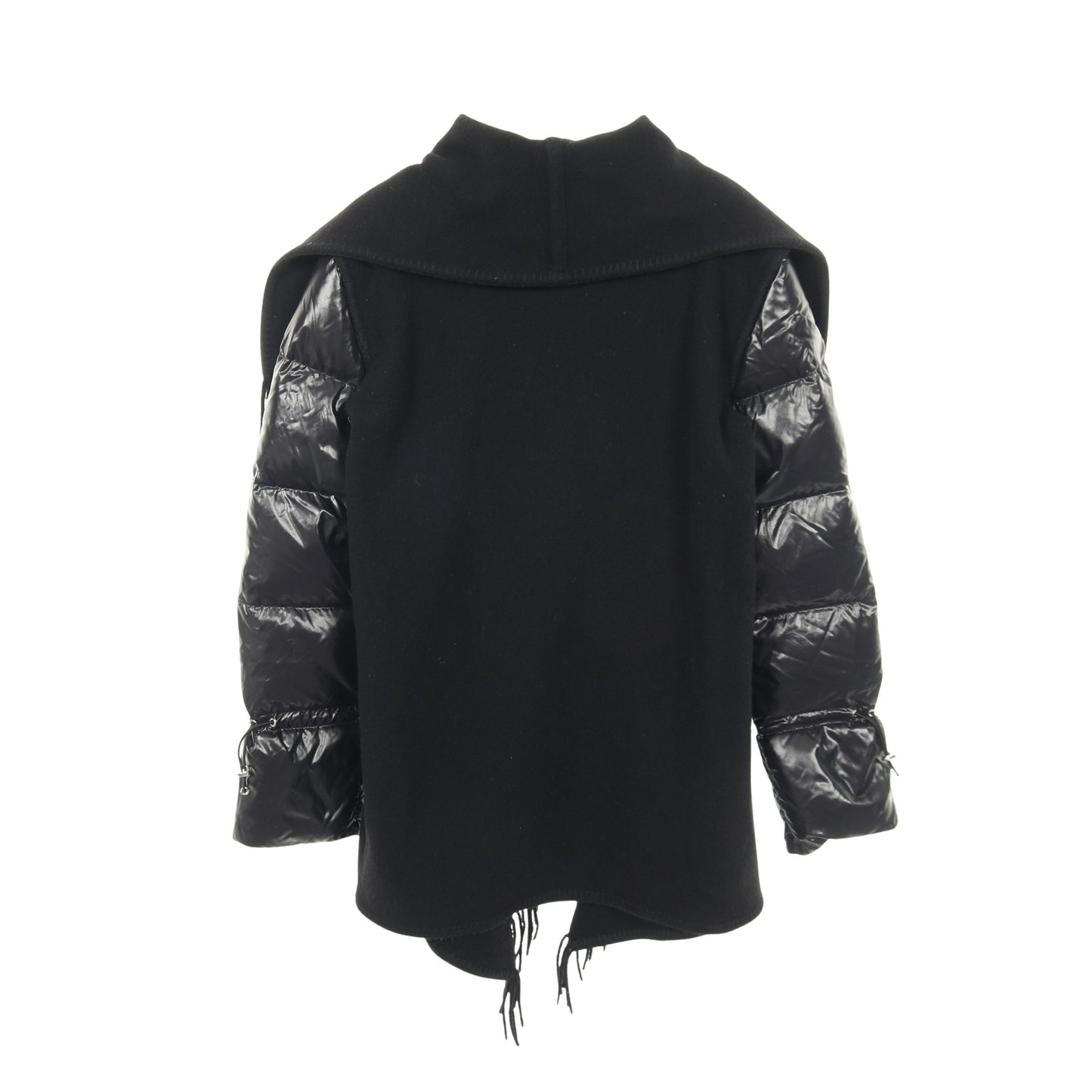 MANTELLA マンテラ ポンチョ ケープ ダウンジャケット ウール ナイロン ブラック 切替 モンクレール アウター MONCLER