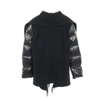 MANTELLA マンテラ ポンチョ ケープ ダウンジャケット ウール ナイロン ブラック 切替 モンクレール アウター MONCLER