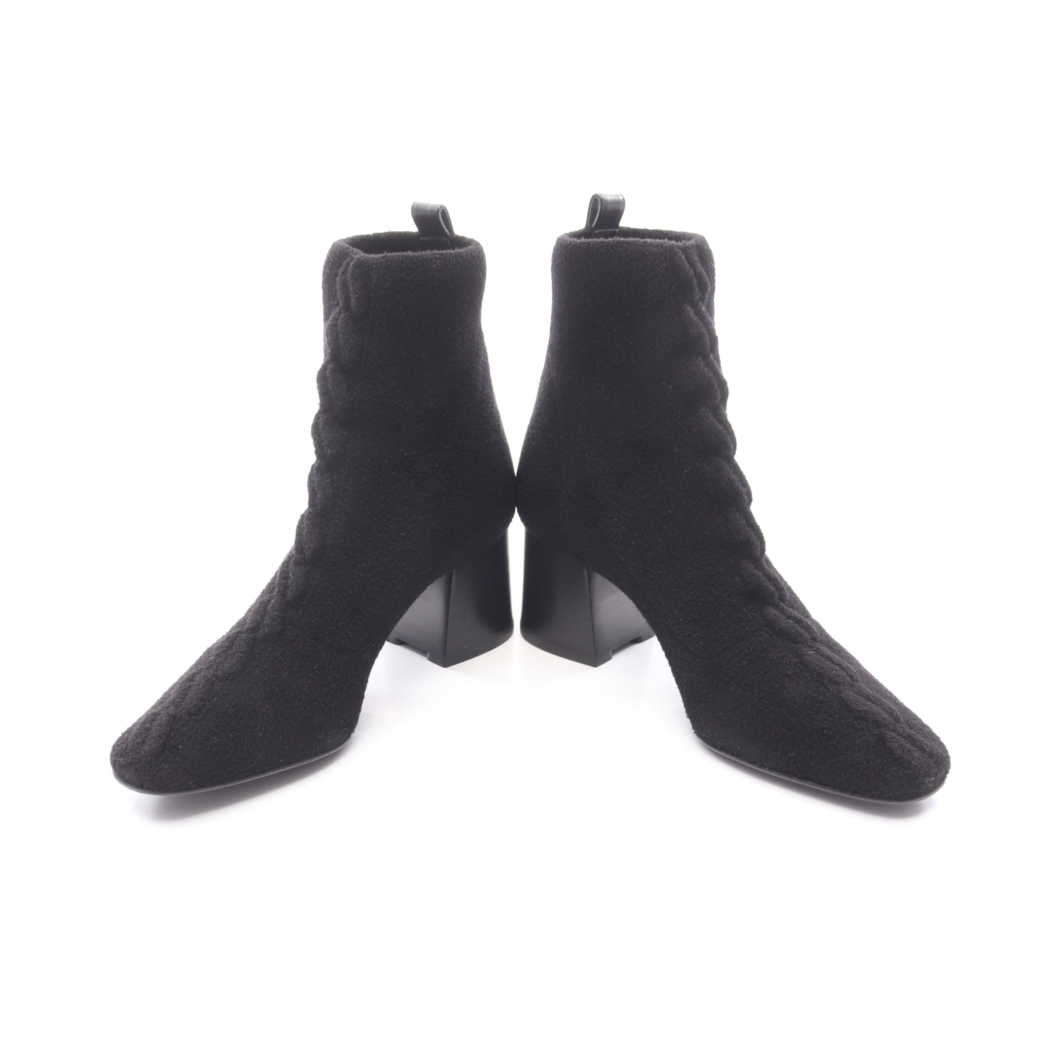 【美品】エルメス ショートブーツ ニット 黒 6cm ヴォルヴェール 60 現行 ヴォルヴェール 60 ショート ブーツ ニットファブリック ブラック