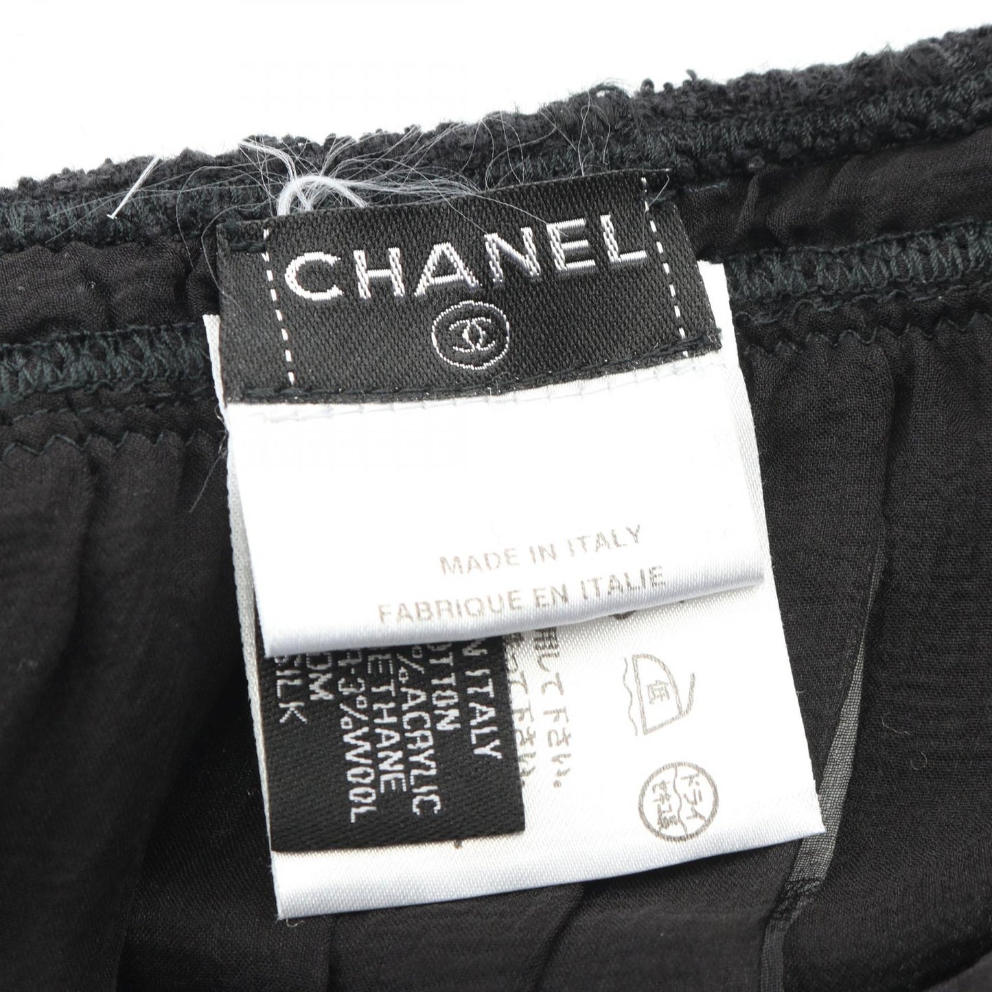 キャミソール リボン コットン ブラック 切替 シャネル トップス CHANEL