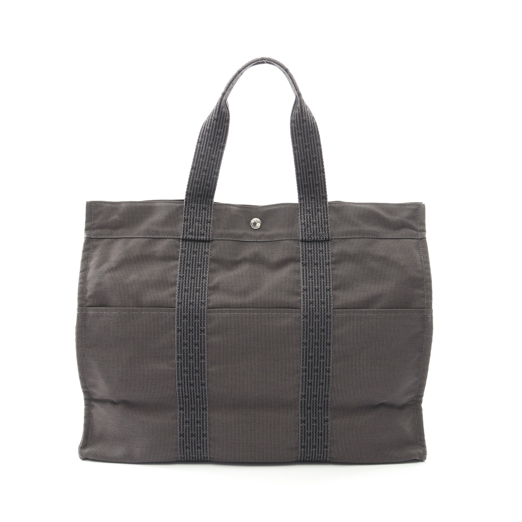 エルメス  トートバッグ グレー  HERMES キャンバス エールライン HERMES エルメス エールライン カバス グレー キャンバス トートバッグ