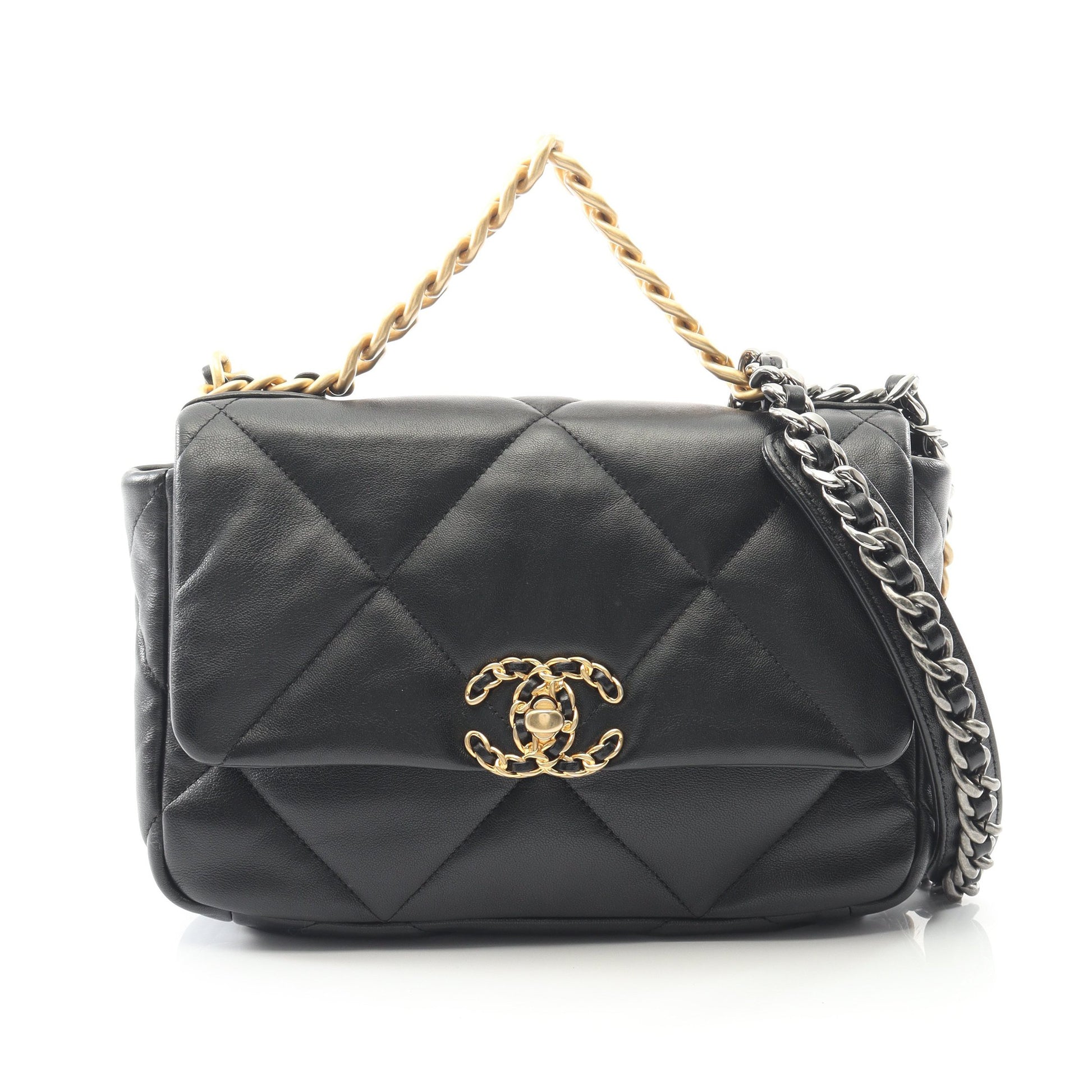 19 ディズヌフ マトラッセ チェーンショルダーバッグ ラムスキン ブラック コンビ金具 2WAY シャネル バッグ CHANEL
