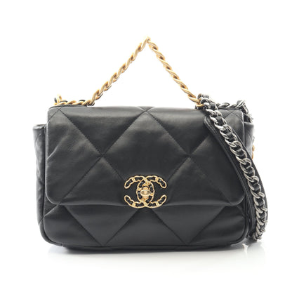 19 ディズヌフ マトラッセ チェーンショルダーバッグ ラムスキン ブラック コンビ金具 2WAY シャネル バッグ CHANEL
