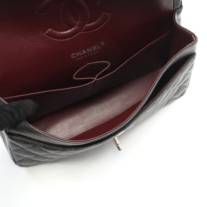 マトラッセ Wフラップ Wチェーンショルダーバッグ キャビアスキン ブラック シルバー金具 シャネル バッグ CHANEL